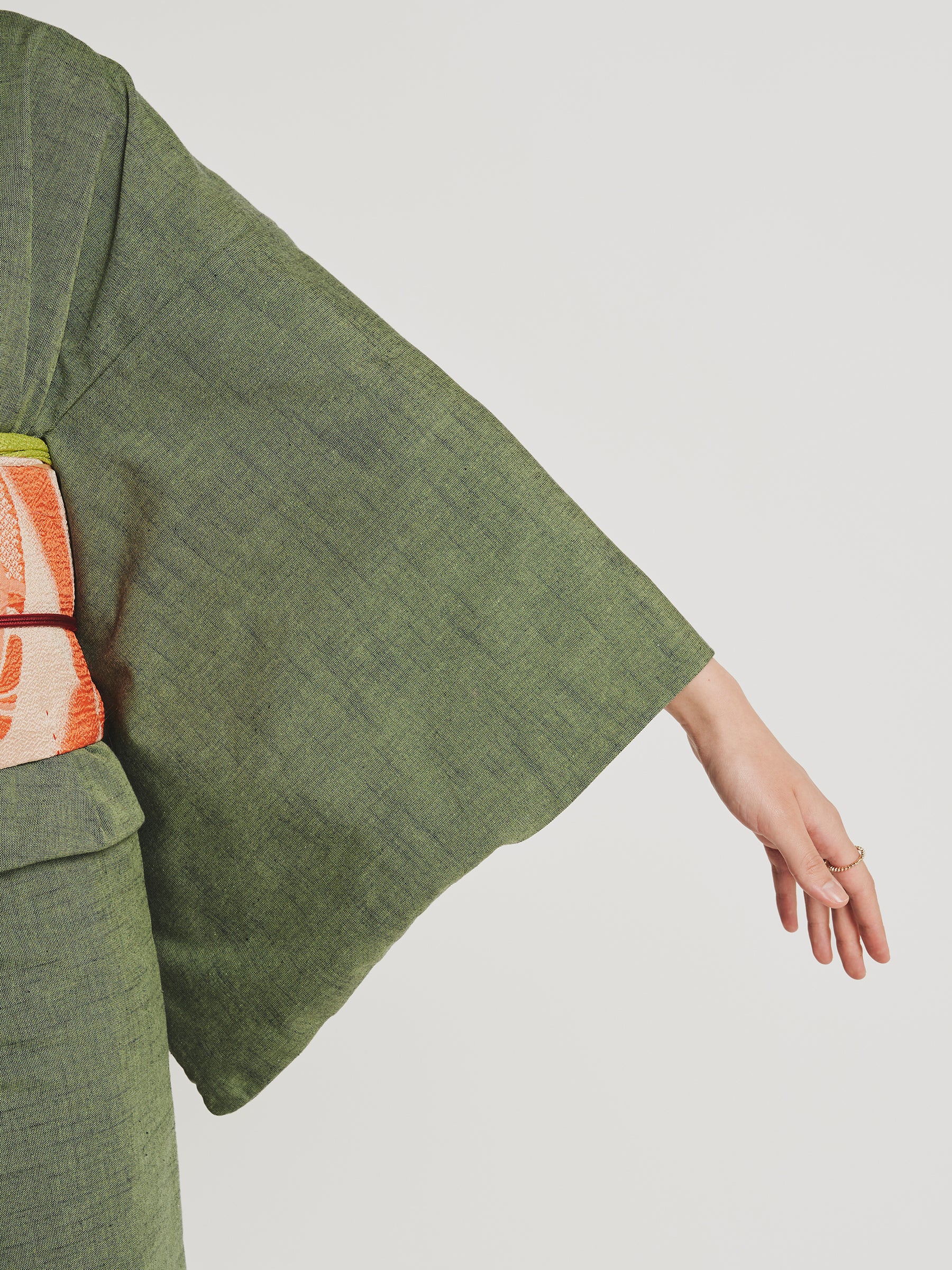 Matcha Green Kurume Cotton Kimono - Image 5