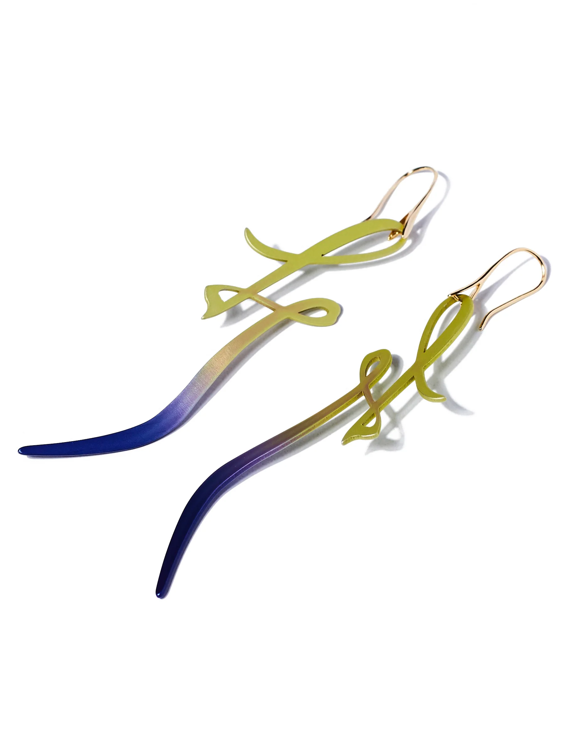Mimi Hook Earrings in Yellow/Blue