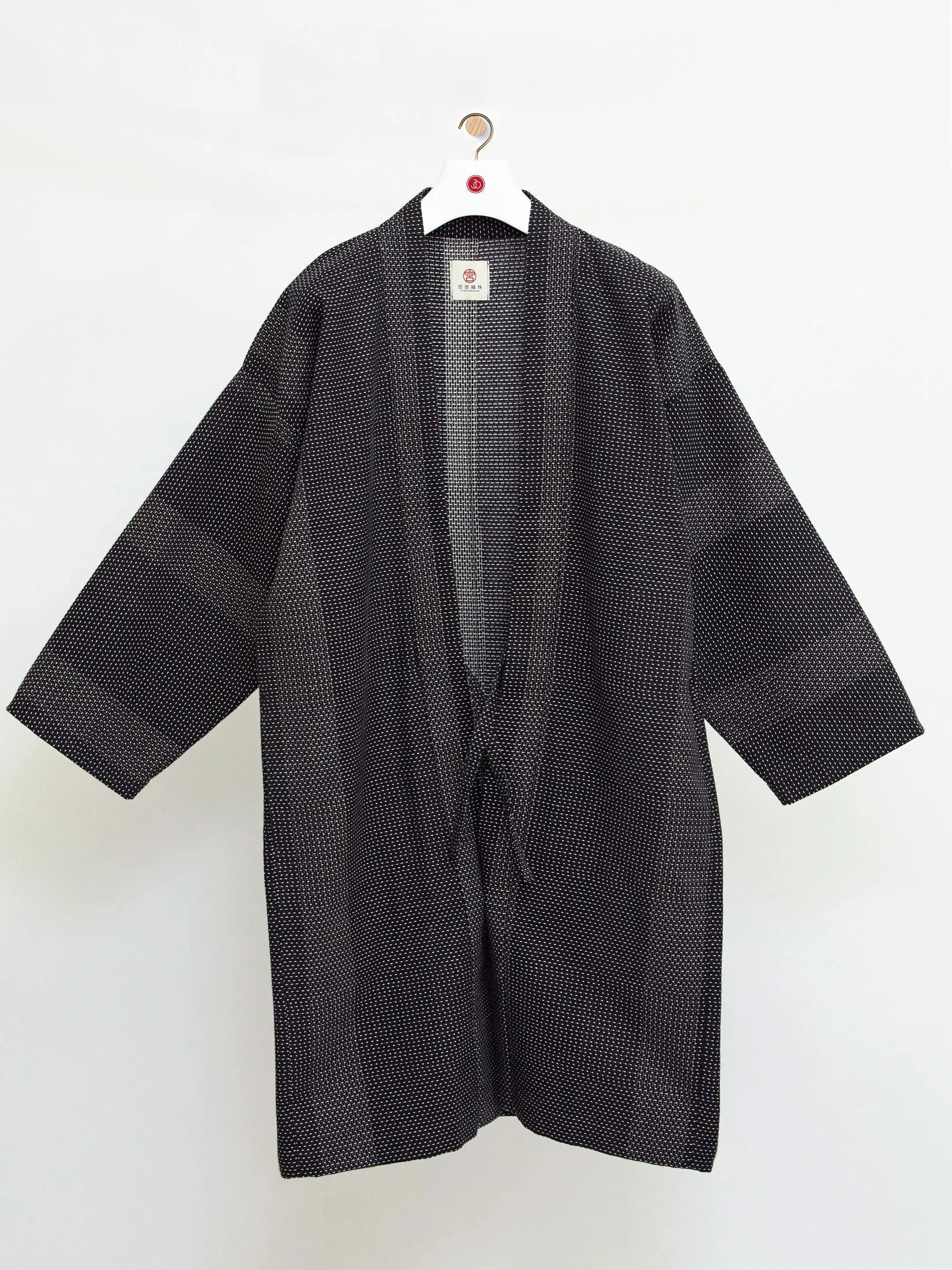 Miyako Black Haori Long Kimono Jacket - Image 8