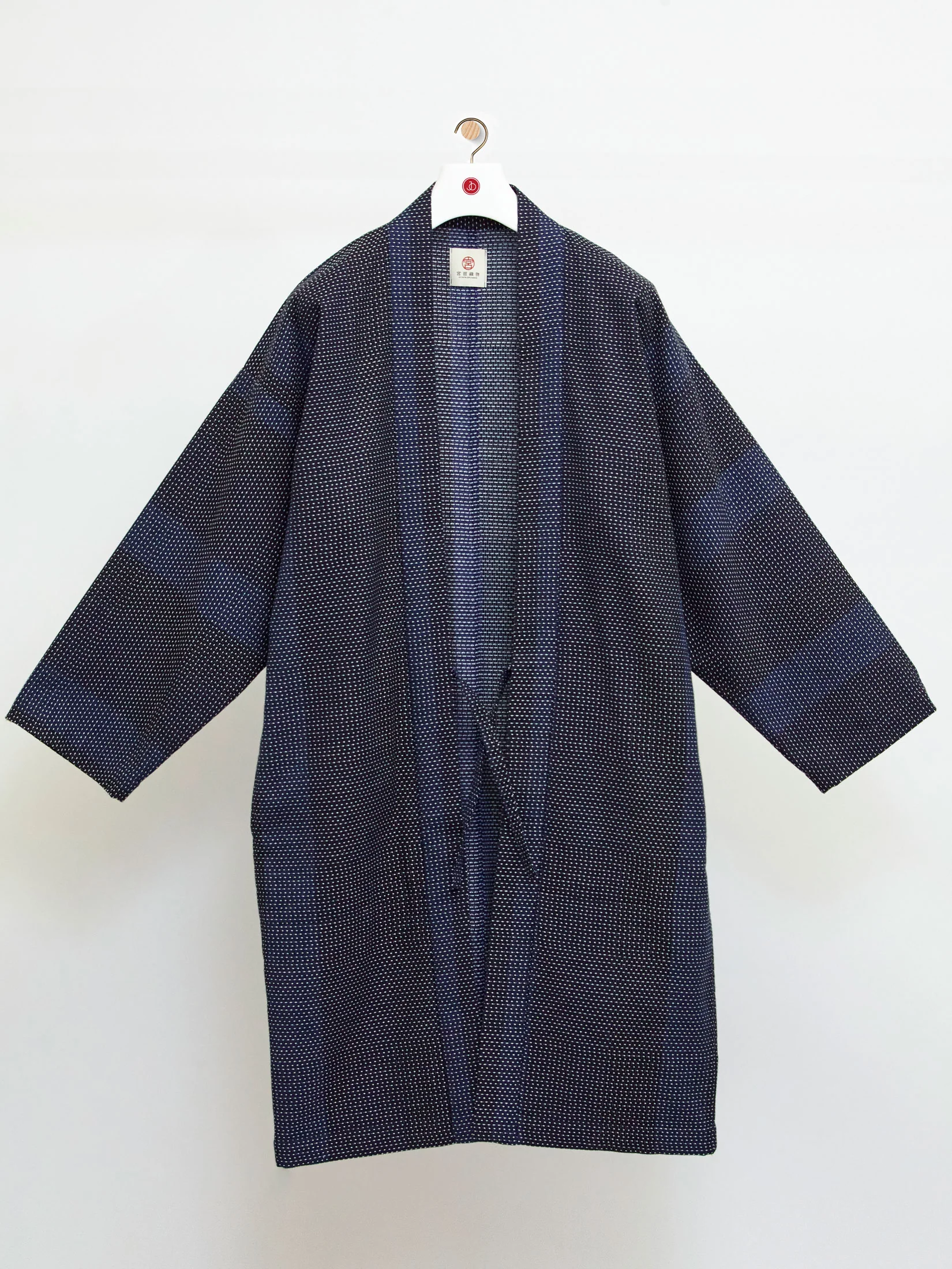 Miyako Indigo Haori Long Kimono Jacket - Image 8