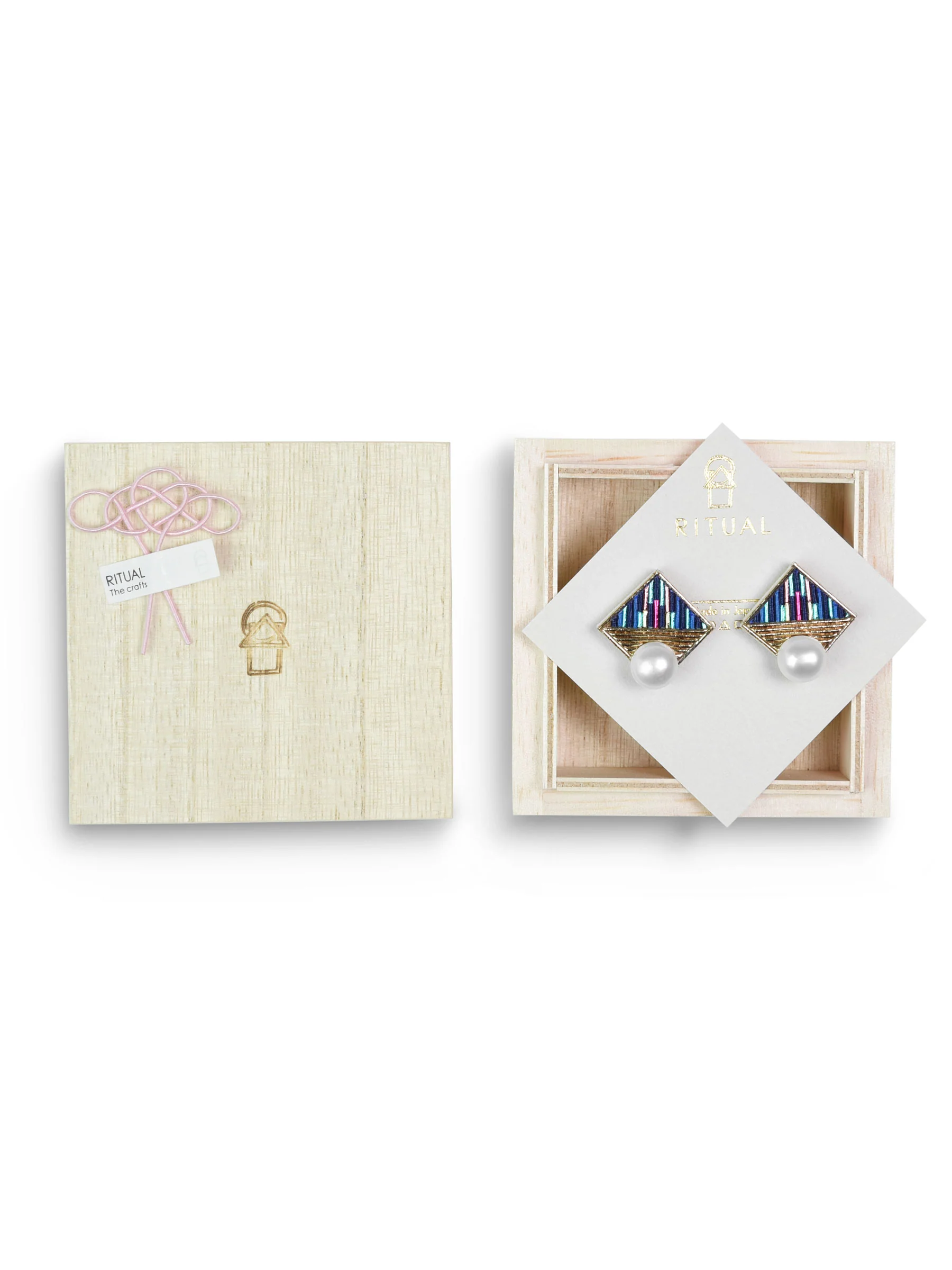 Indigo Mizuhiki Pearl Earrings - Image 6