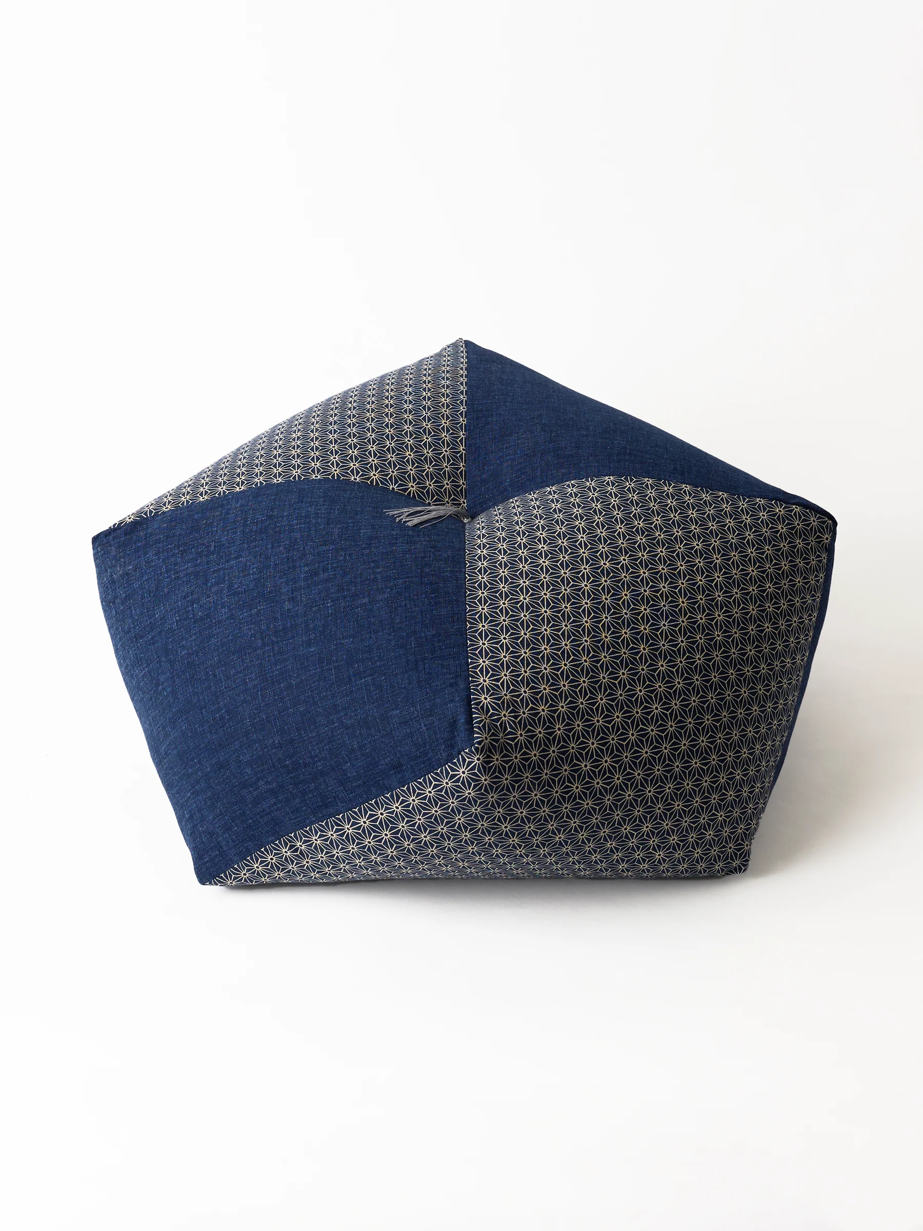 Zafu & Zabuton Meditation Cushions Set – Asanoha Navy - Image 3
