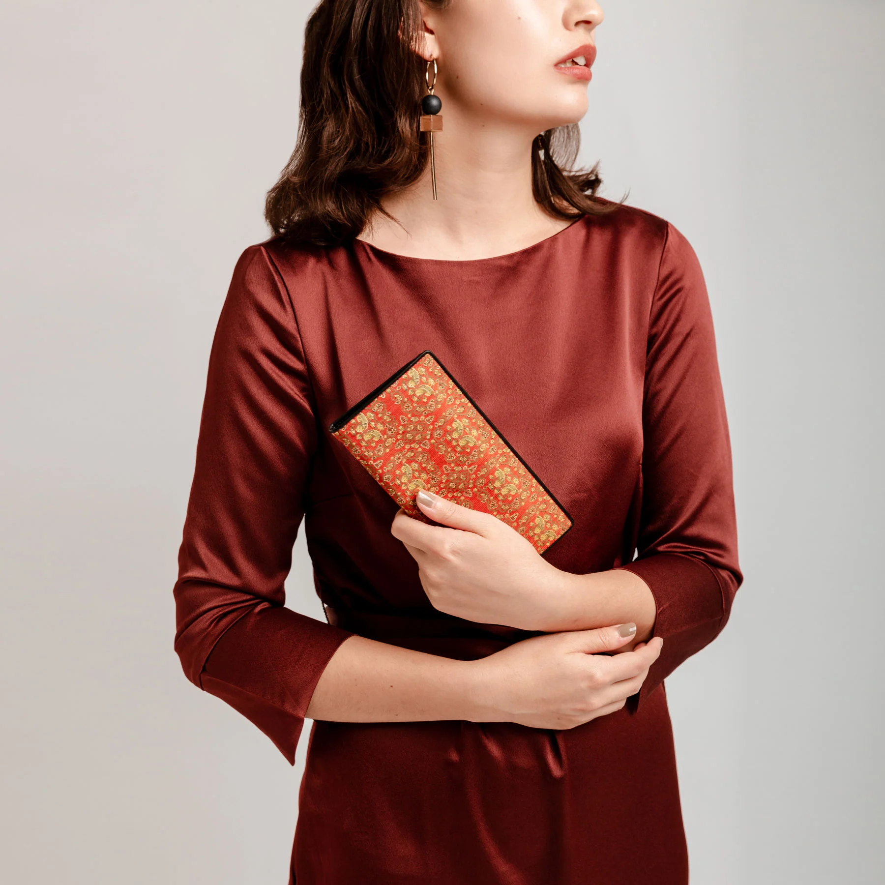 Oshidori Silk Brocade Leather Wallet - Image 6