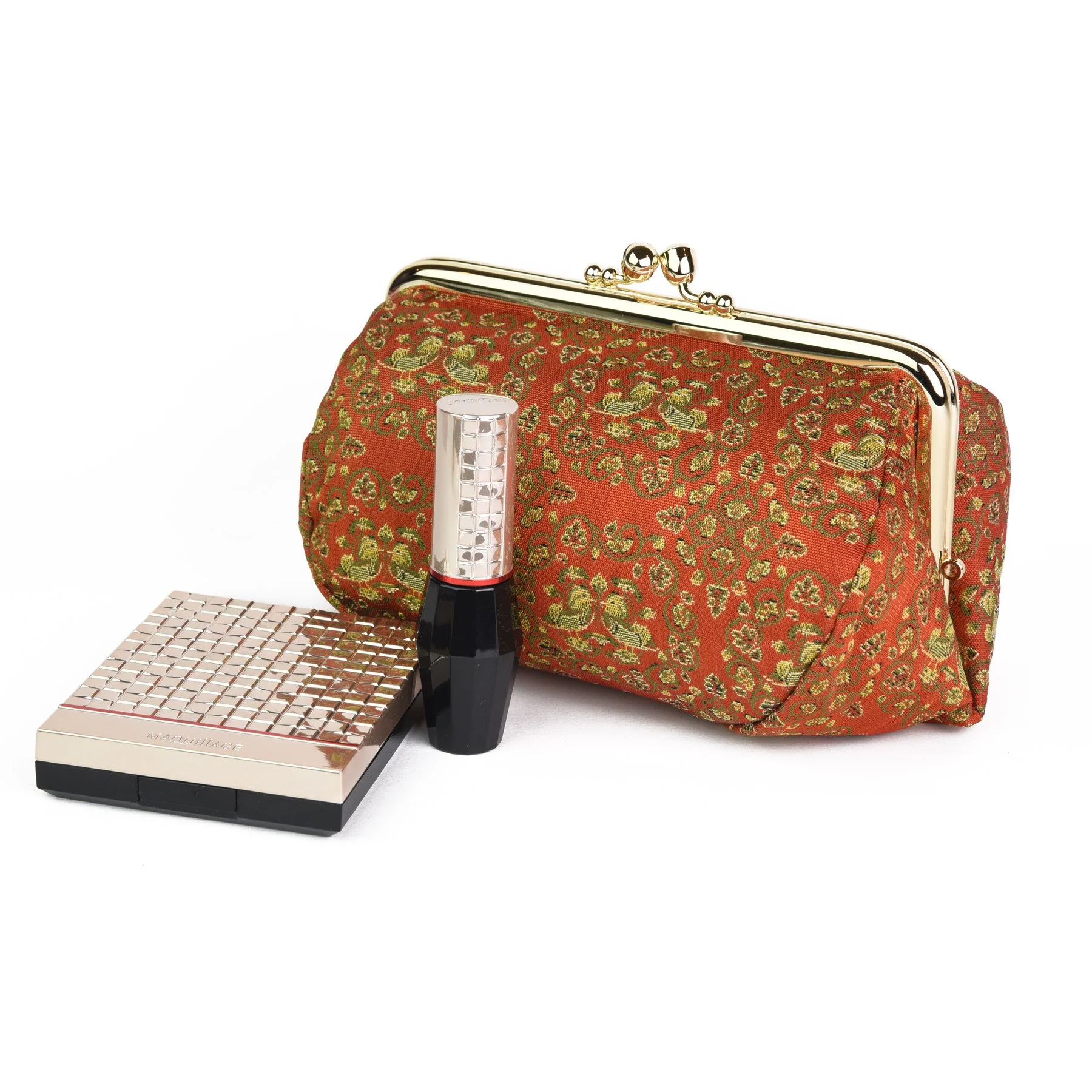 Oshidori Silk Brocade Travel Makeup Bag - Image 5