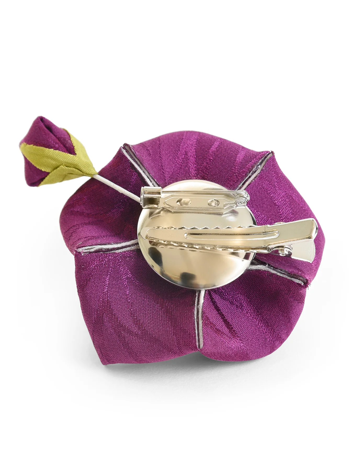 Bellflower Kanzashi Silk Hair Clip/Brooch in Purple - Image 5