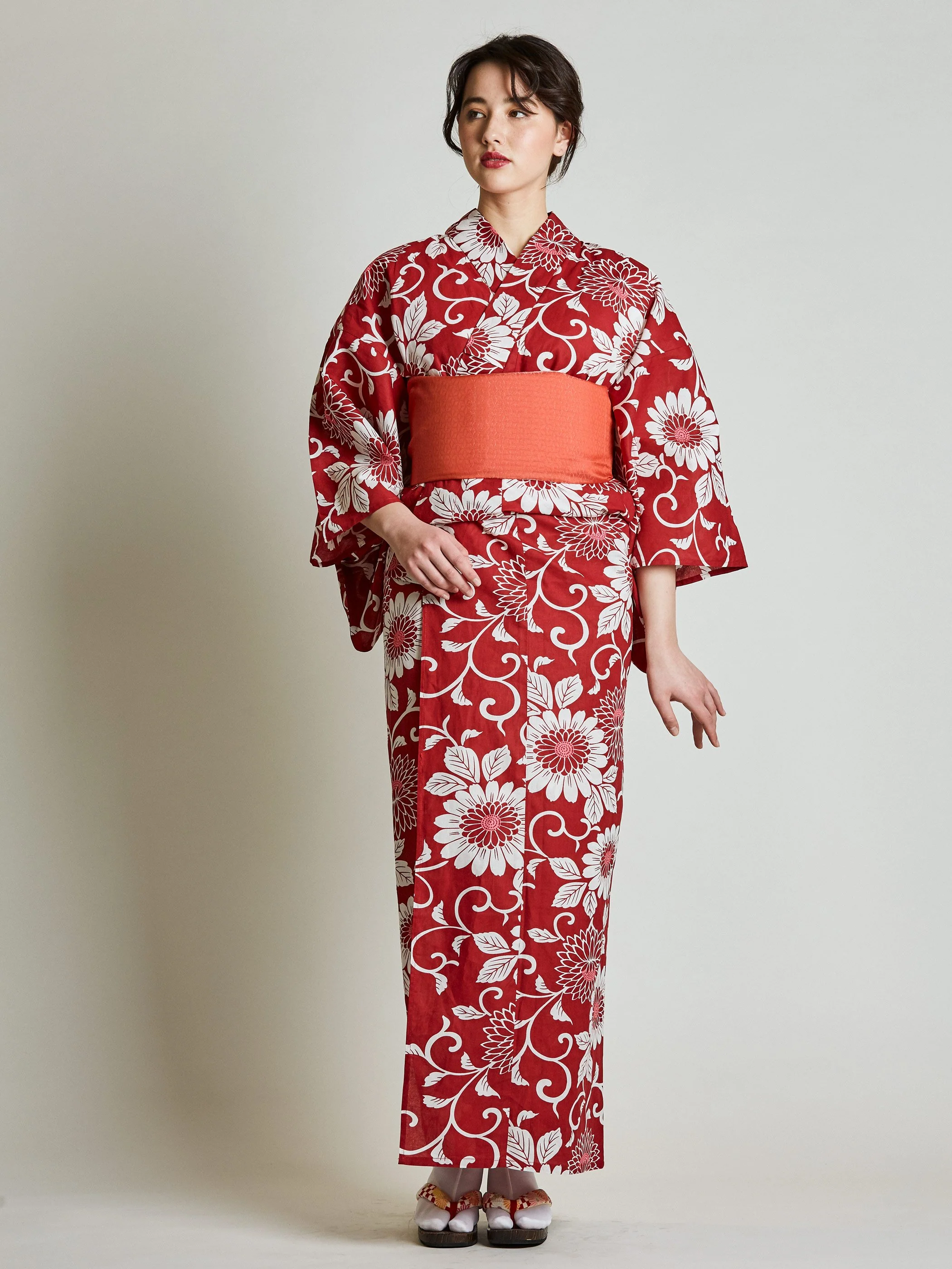 Red Diamond Weave Obi Belt - Image 4