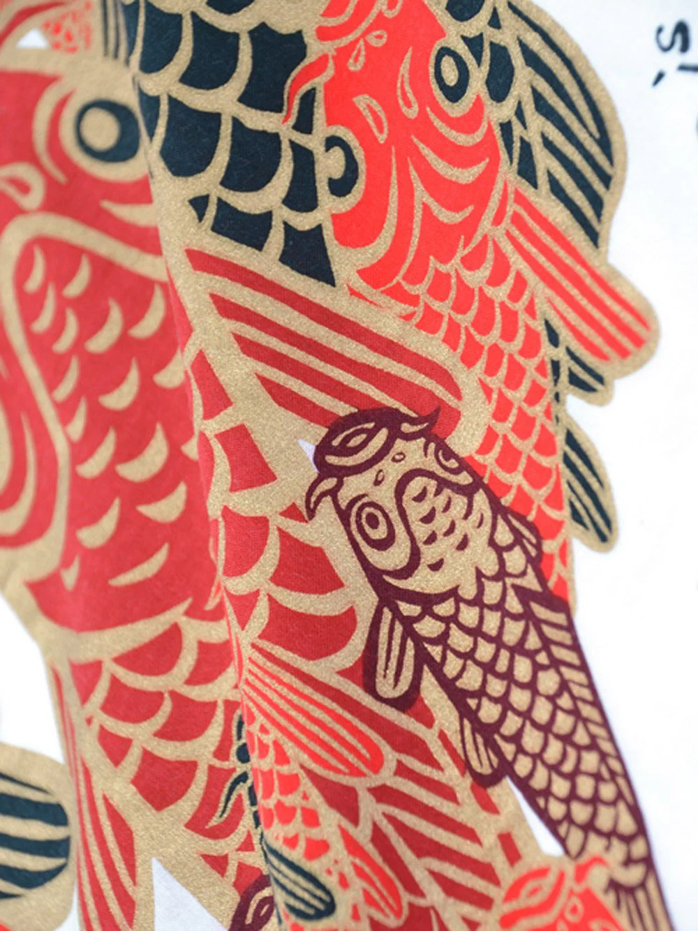 Red Koi Tenugui Towel - Image 4