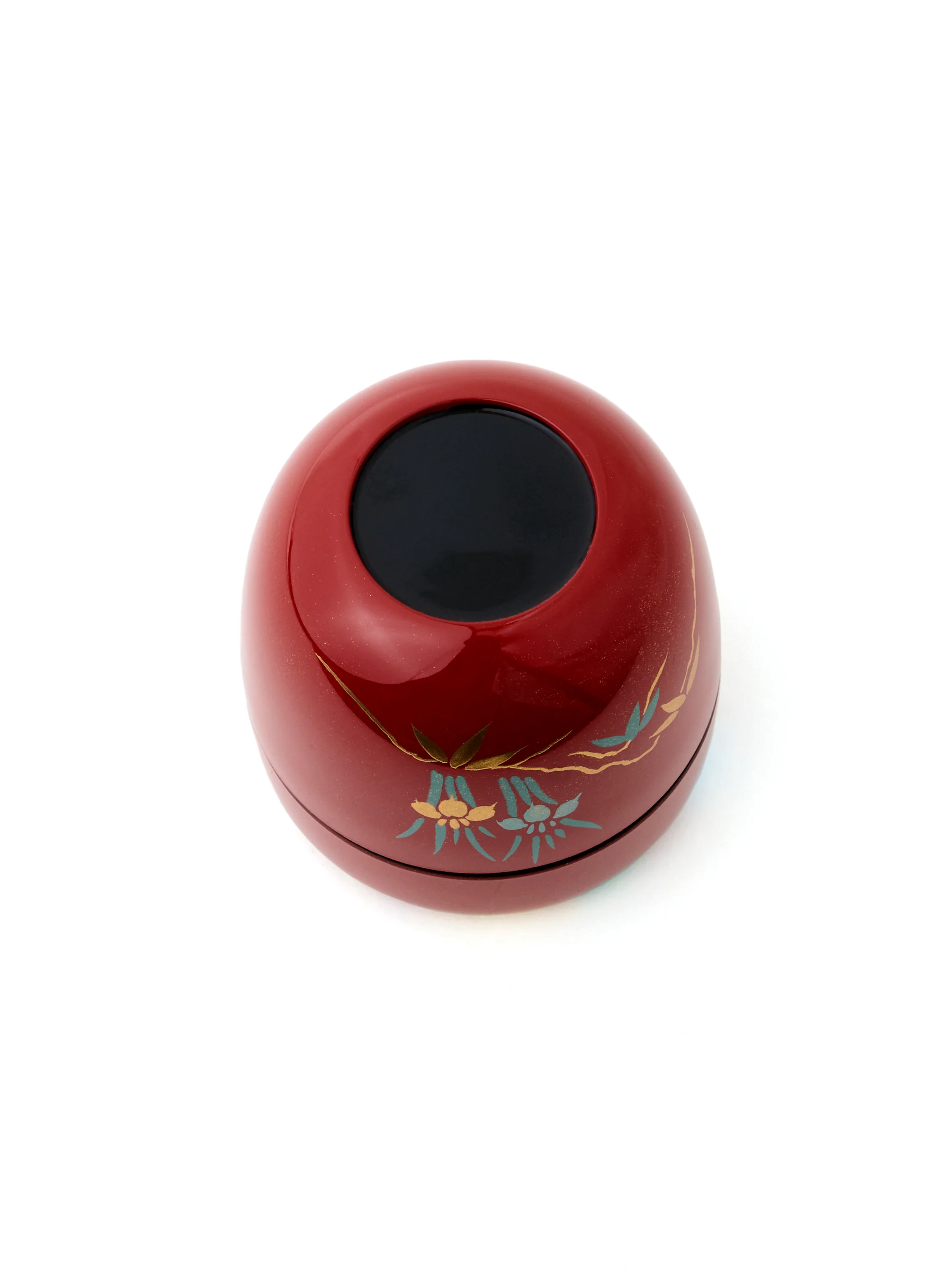 Red Lacquer Garden Matcha Tea Caddy - Image 6