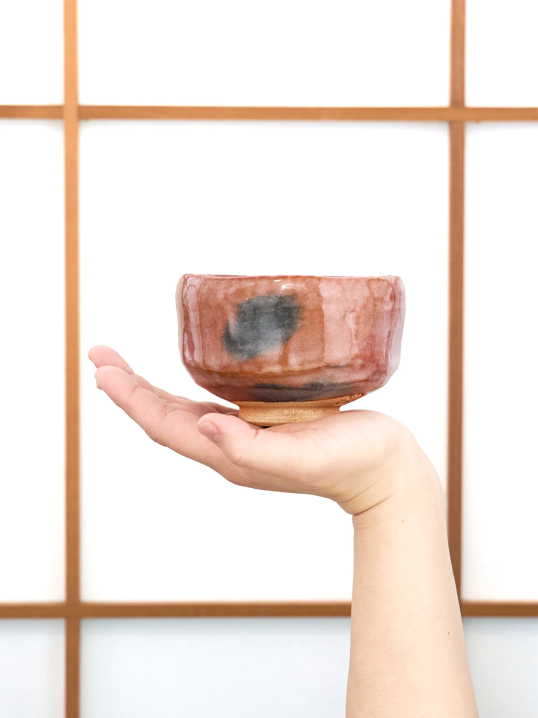 Red Raku Pottery Chawan Matcha Bowl by Shuraku - Image 7