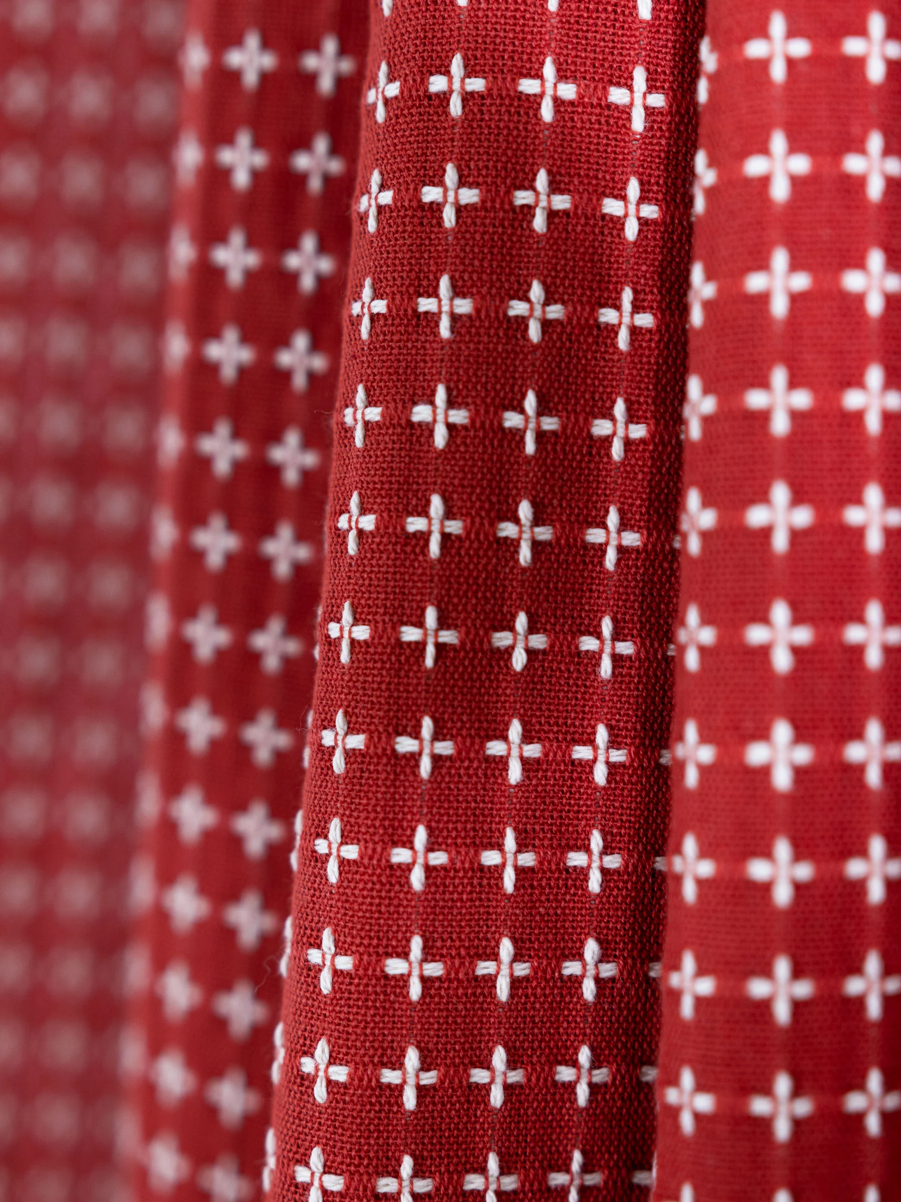 Red Sashiko Furoshiki Wrapping Cloth - Image 4