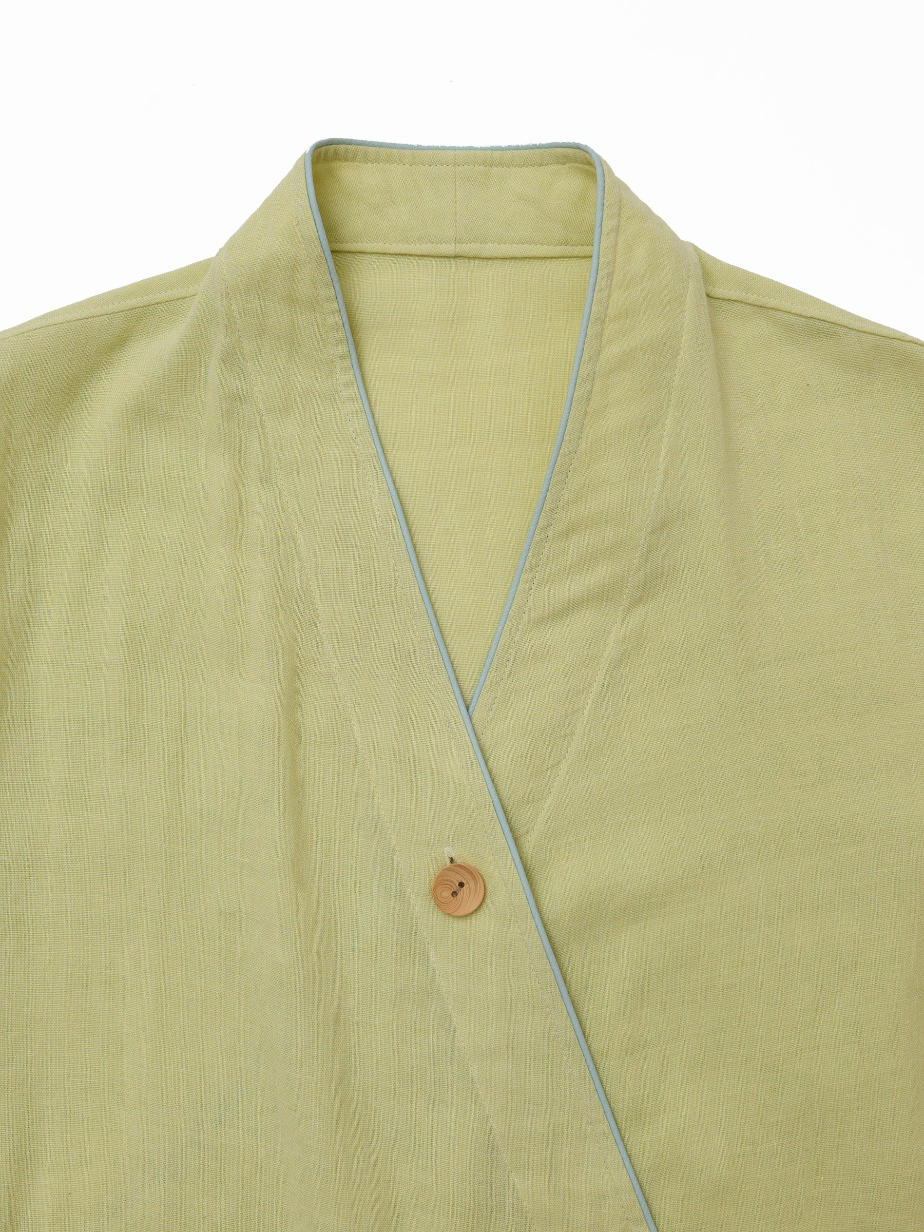 Modern-Cut Cotton Gauze Samue Pajama Set in Honeydew - Image 5