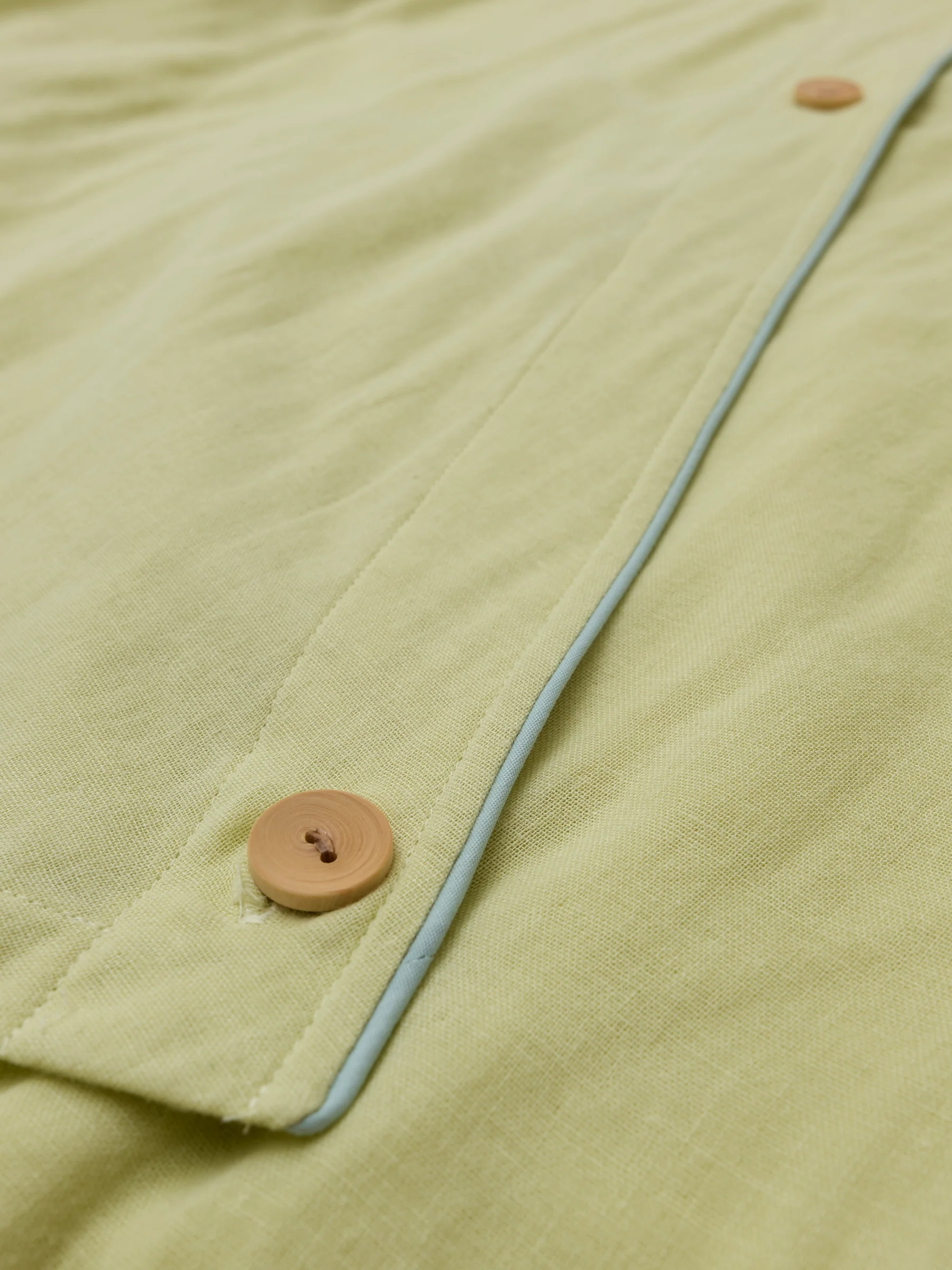 Modern-Cut Cotton Gauze Samue Pajama Set in Honeydew - Image 6