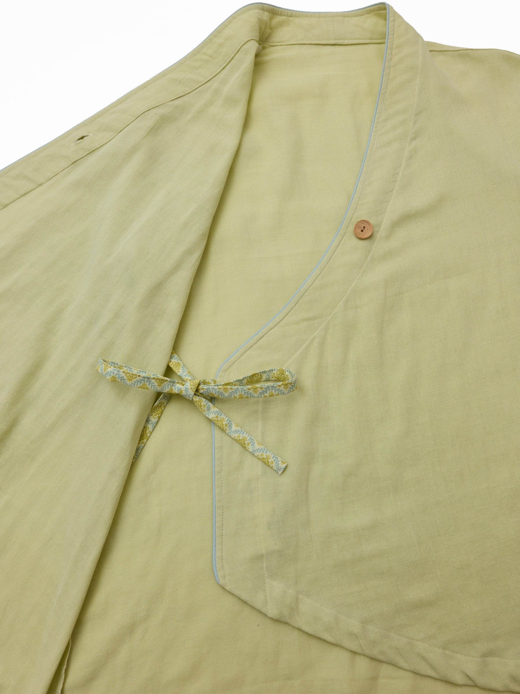 Modern-Cut Cotton Gauze Samue Pajama Set in Honeydew - Image 7