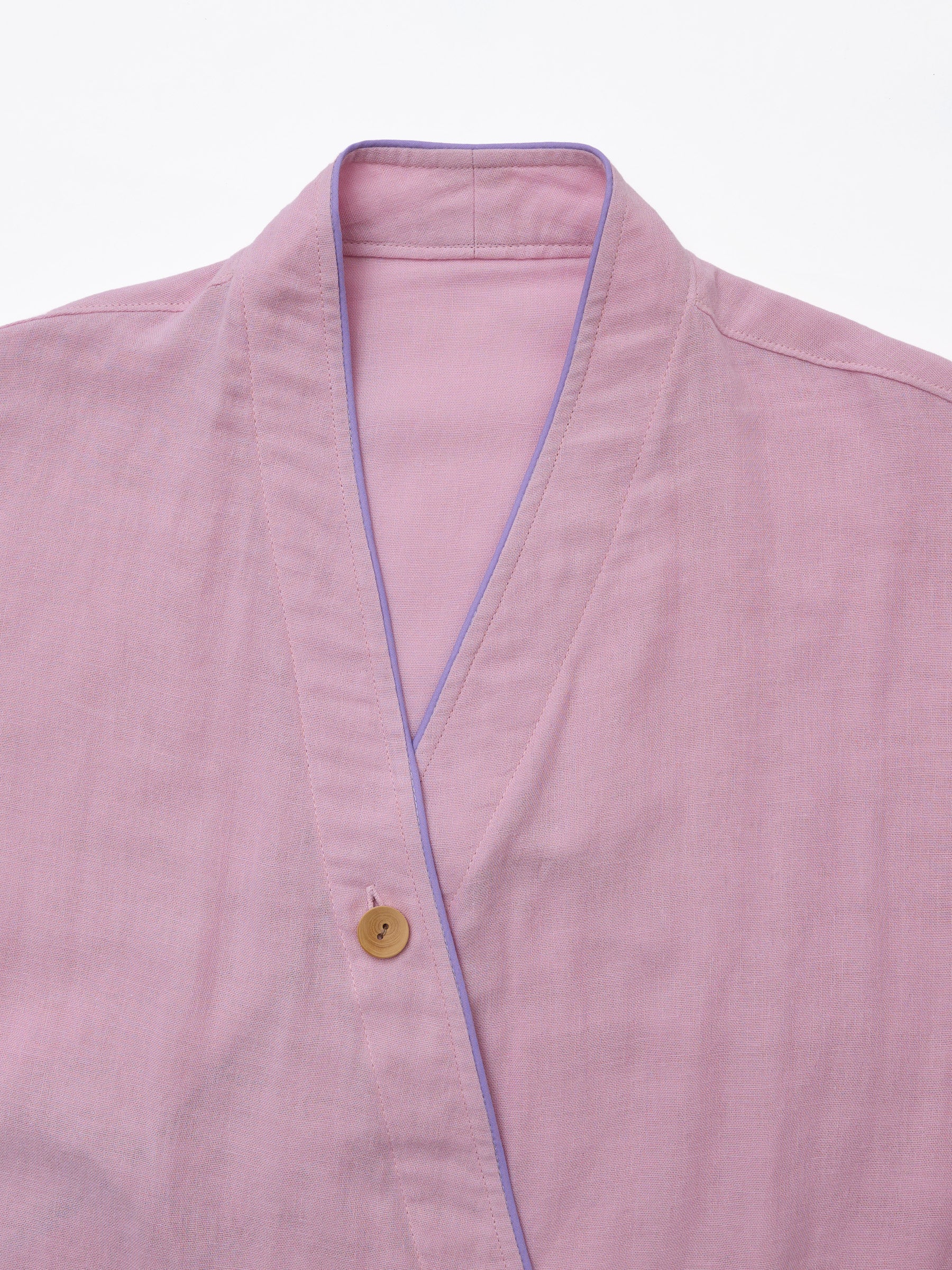Modern-Cut Cotton Gauze Samue Pajama Set in Blush Pink - Image 5