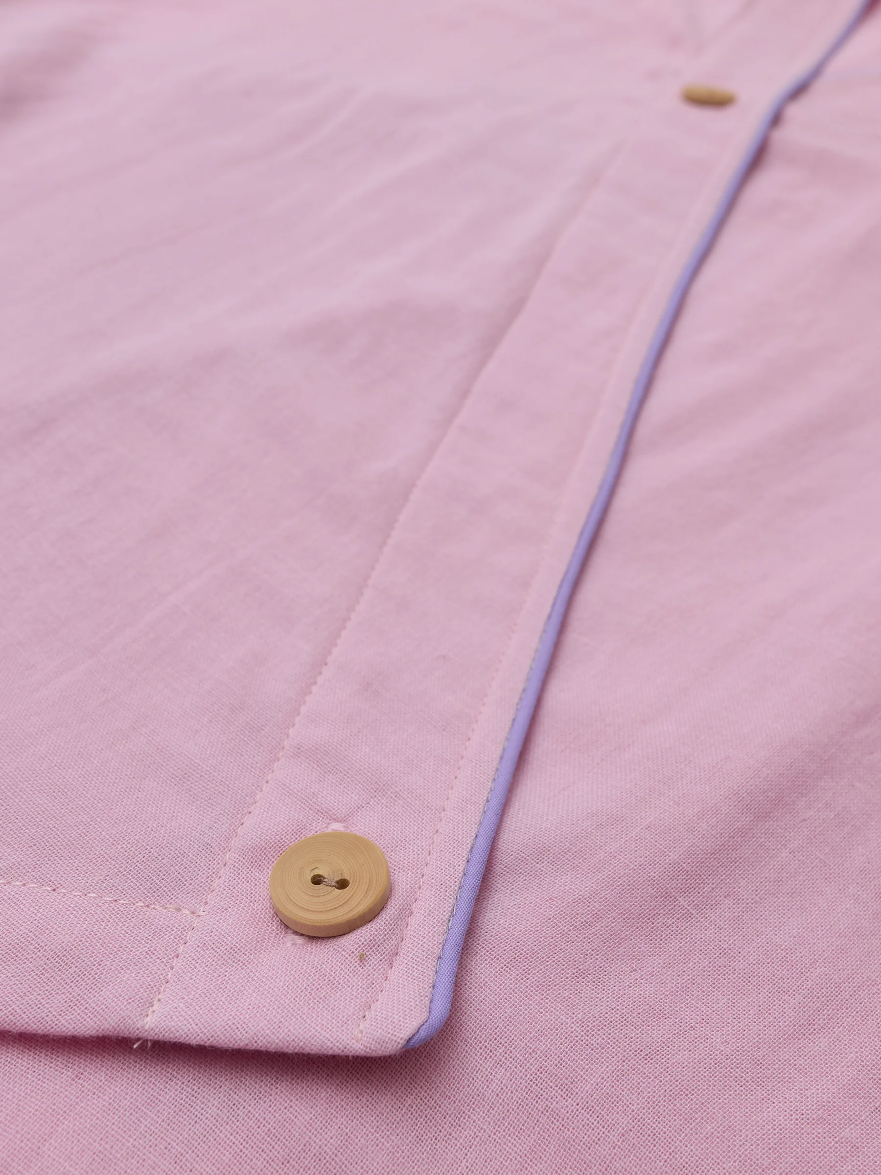 Modern-Cut Cotton Gauze Samue Pajama Set in Blush Pink - Image 6