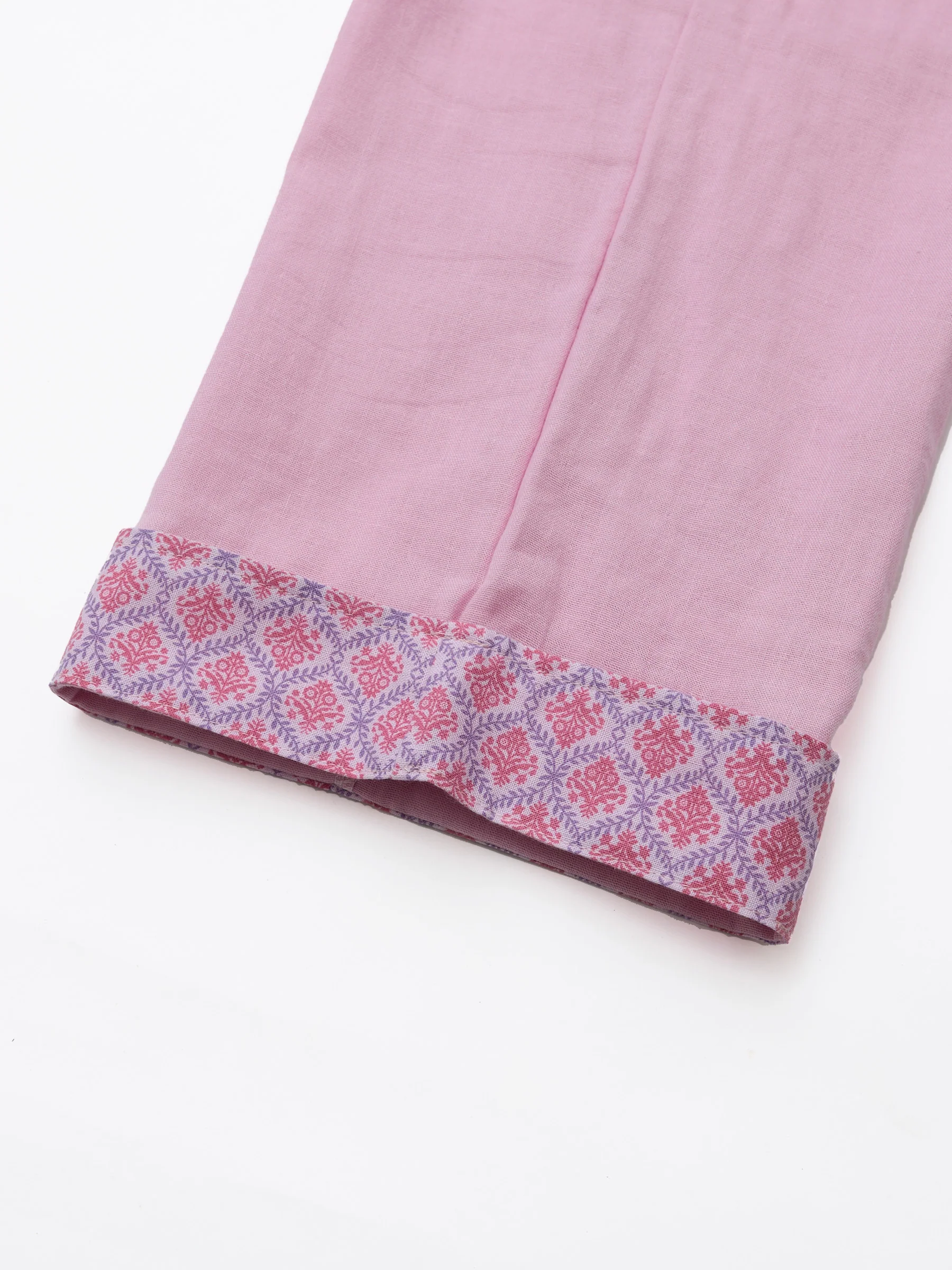 Modern-Cut Cotton Gauze Samue Pajama Set in Blush Pink - Image 9