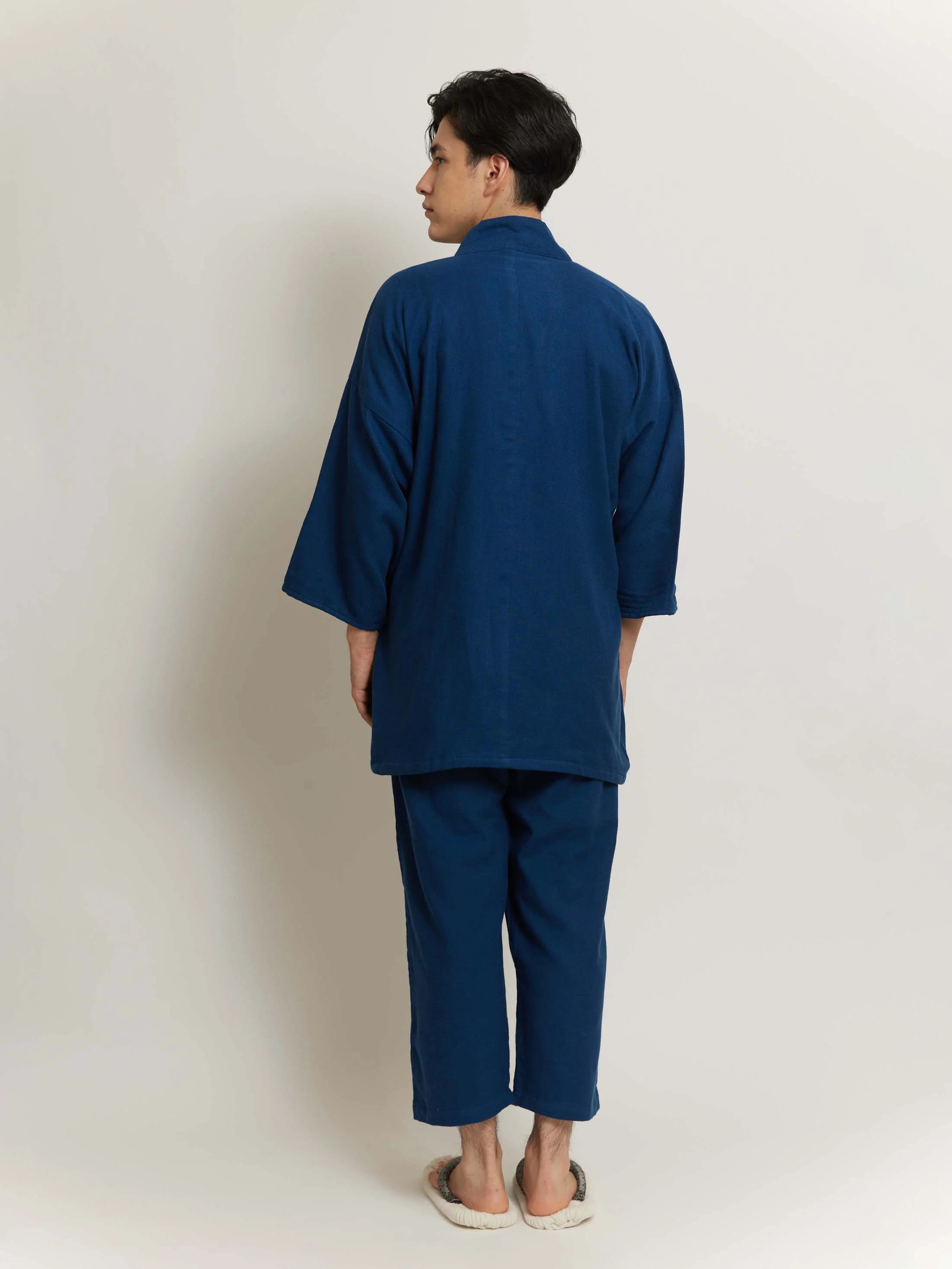 Unisex Samue Cotton Gauze Pajama Set in Indigo - Image 6