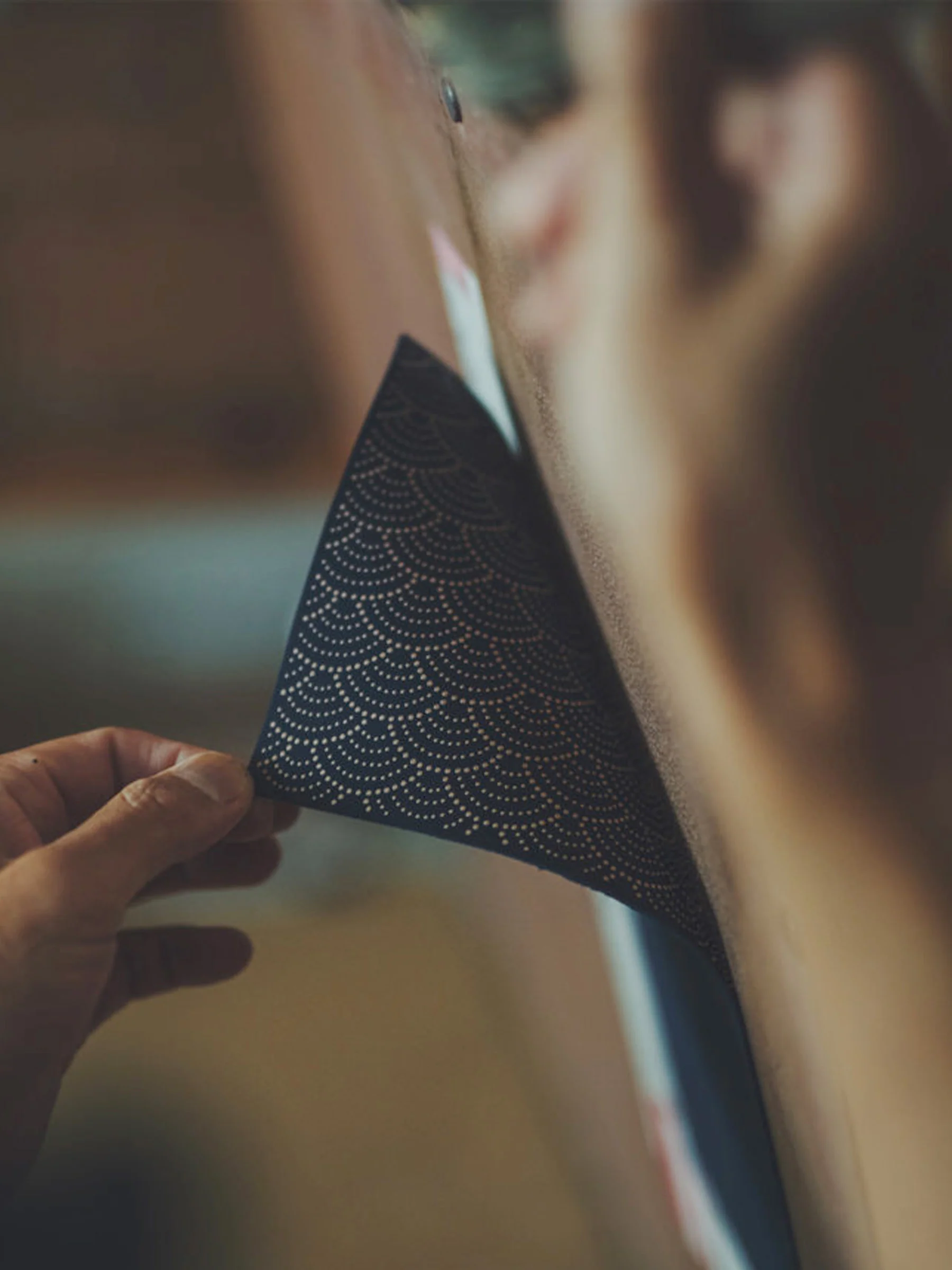 Seigaiha Lacquered Leather Wallet - Image 7