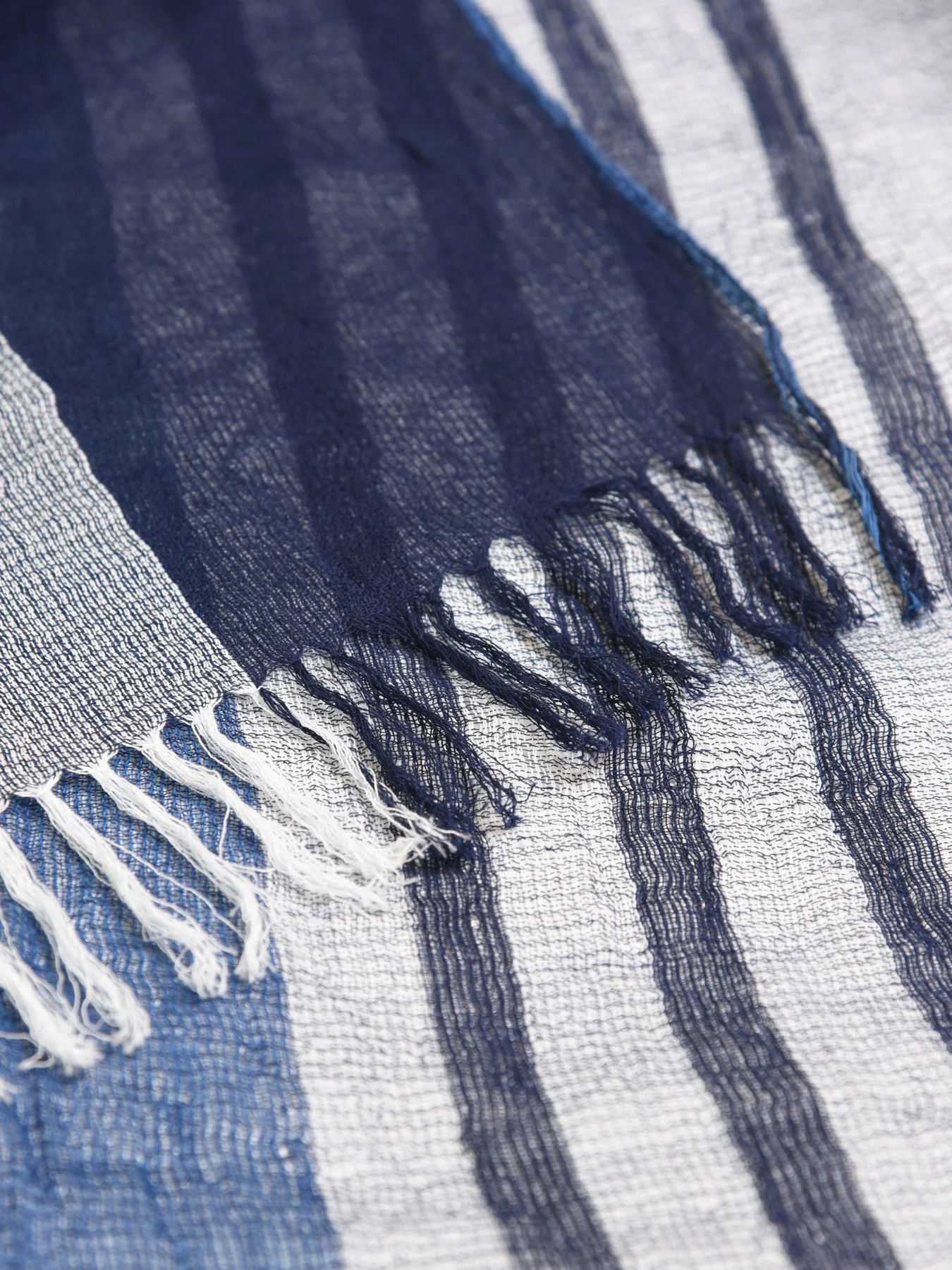 Shima Natural Indigo Dye Cotton Scarf - Image 6