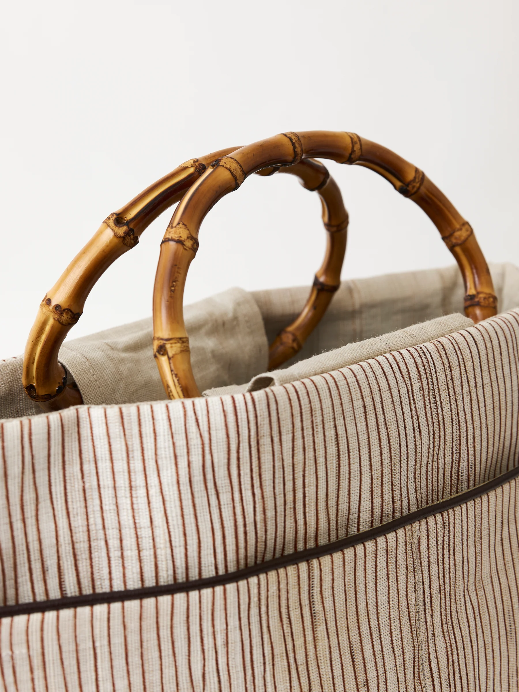 Shima Tea Bamboo Handle Linen Tote - Image 4
