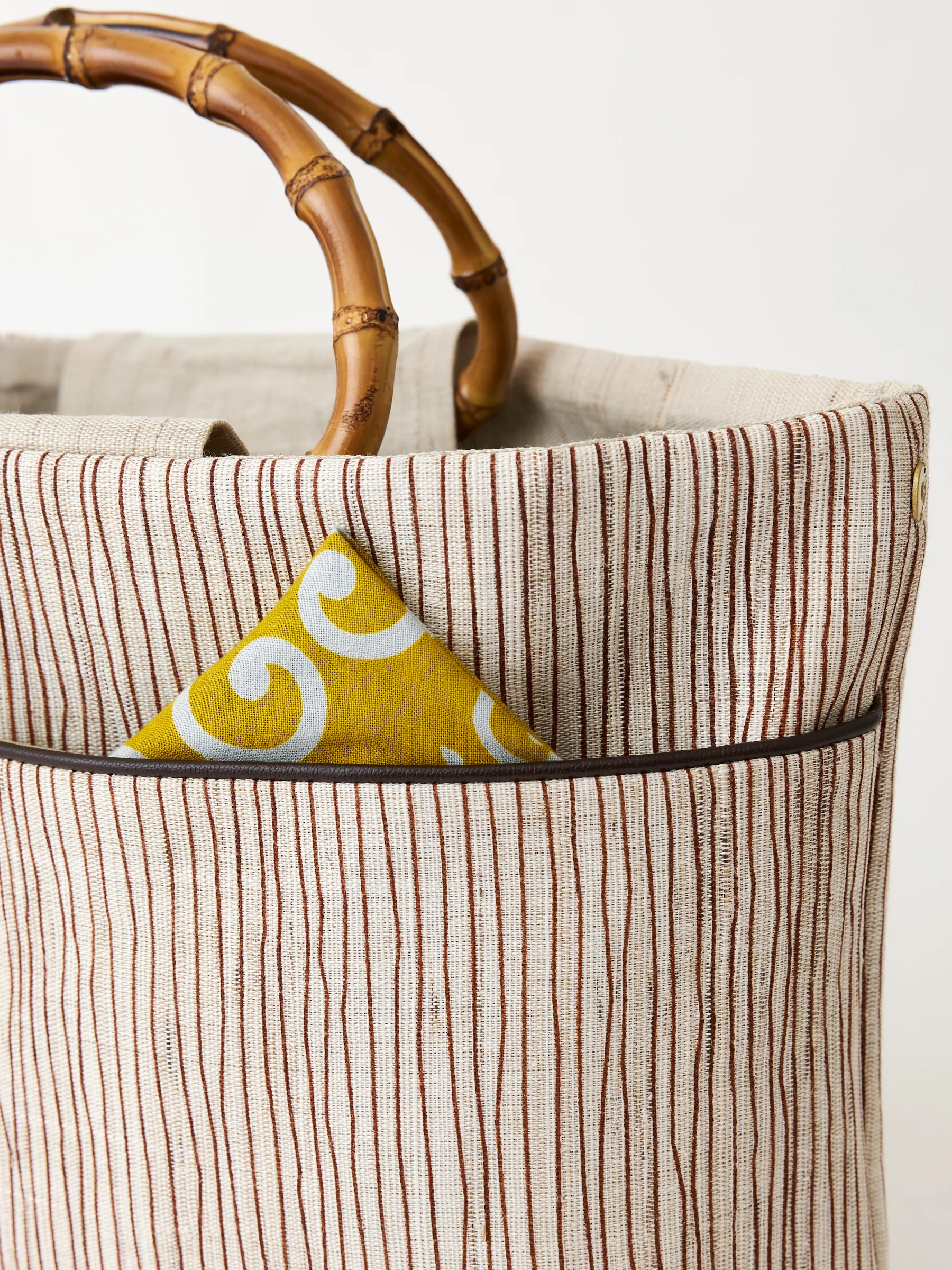 Shima Tea Bamboo Handle Linen Tote - Image 6