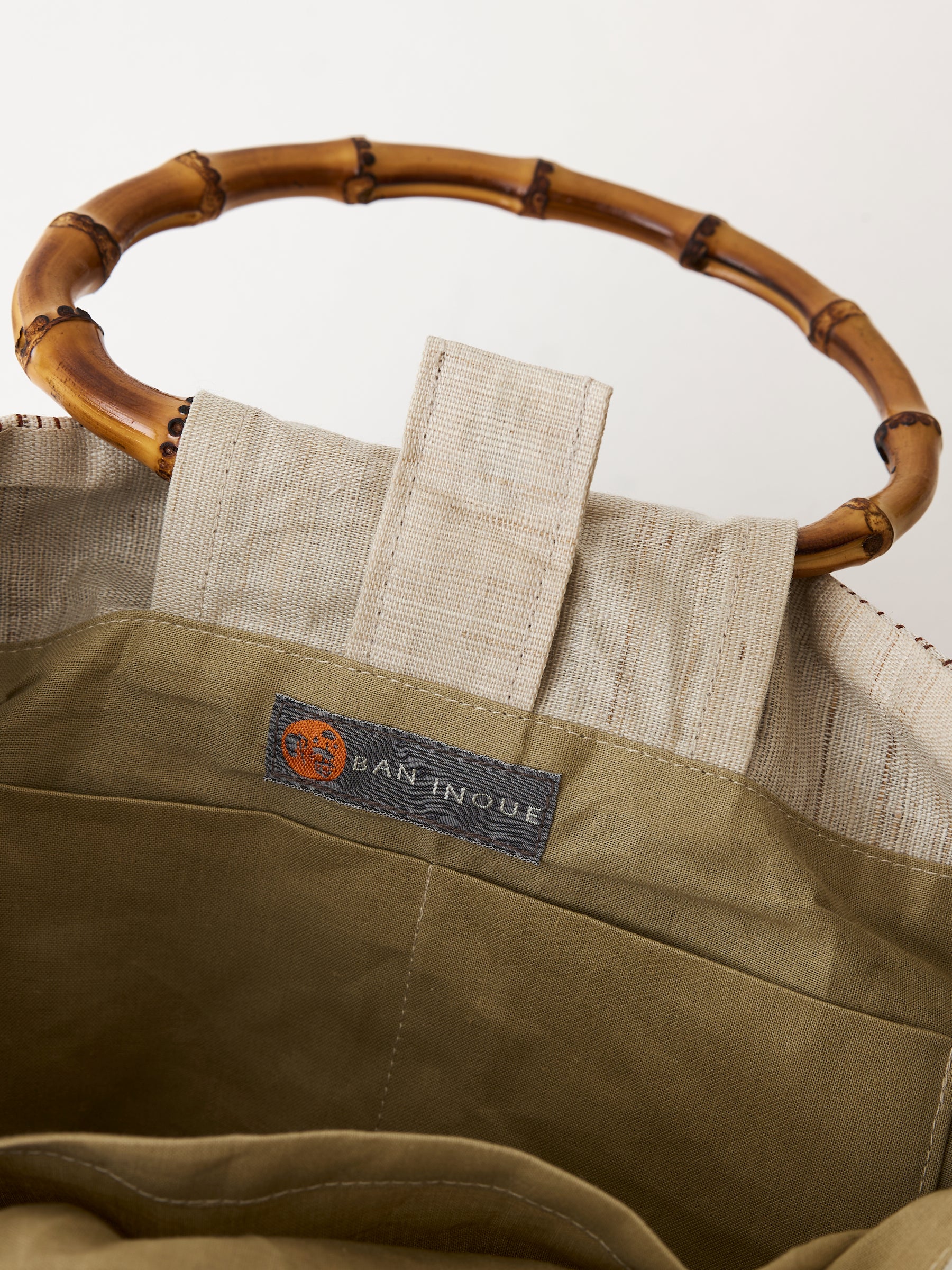 Shima Tea Bamboo Handle Linen Tote - Image 7