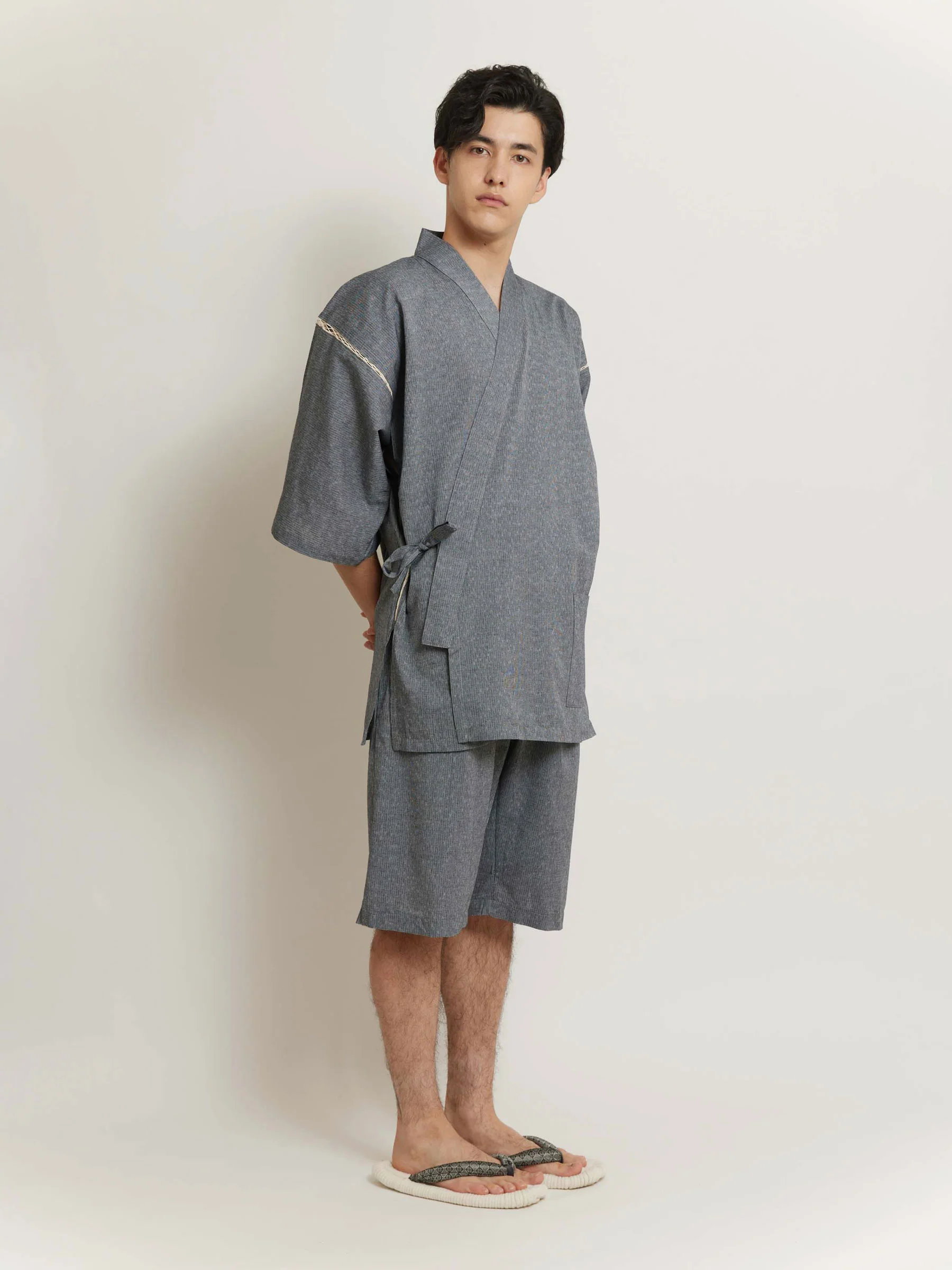 Sora Jinbei Natural Cotton Shirt and Shorts - Image 3