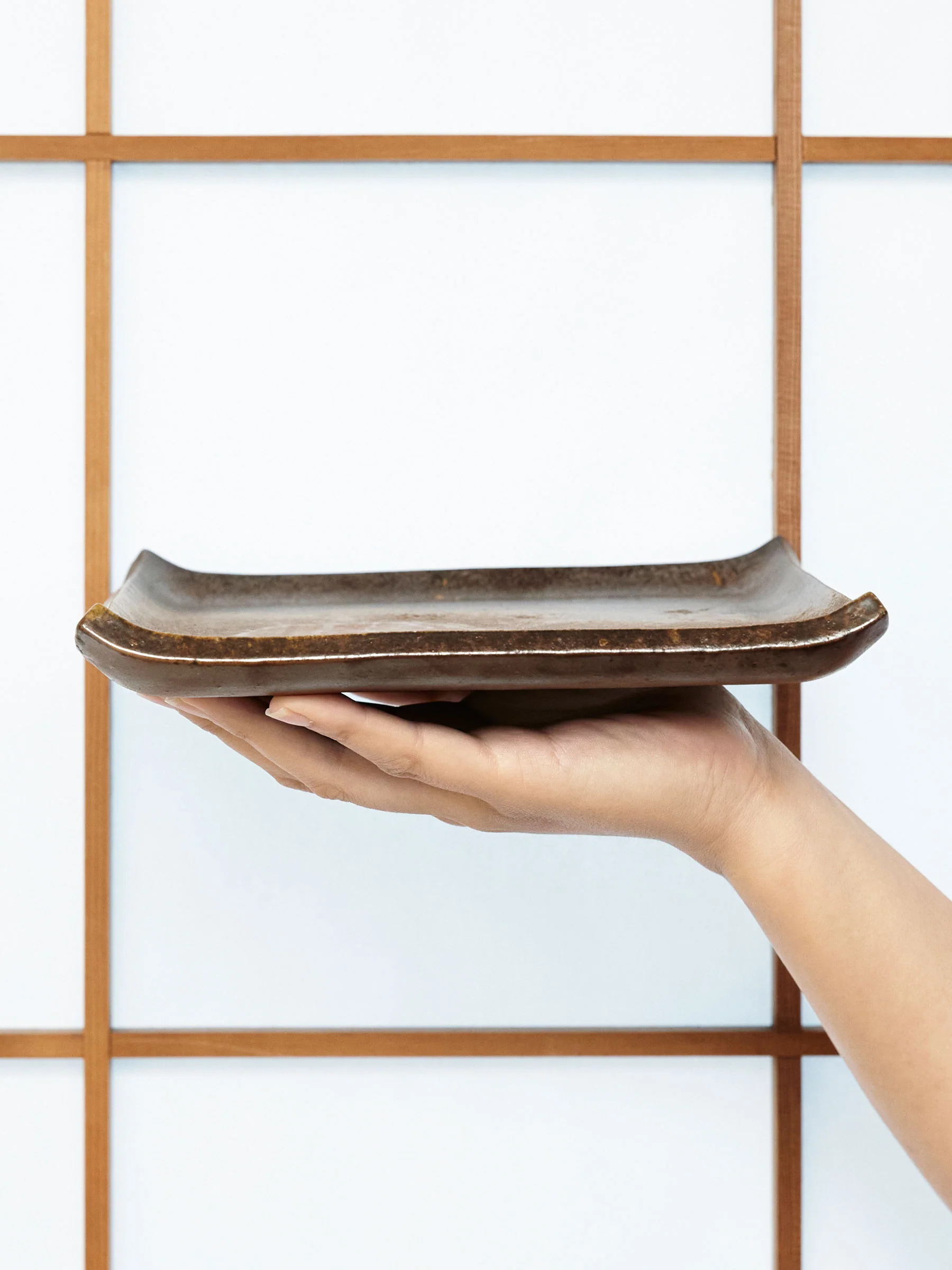 Square Bizen Ware Sushi Plate by Hozan (8½”/22cm) - Image 9