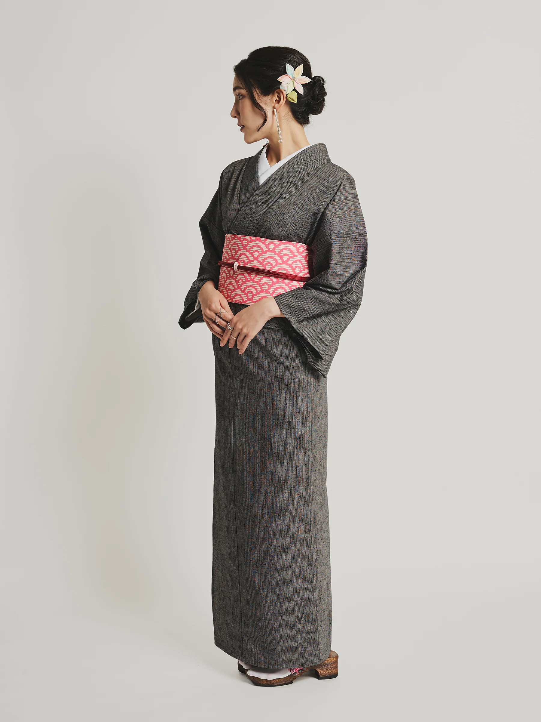 Sumi Black Kurume Cotton Kimono - Image 3