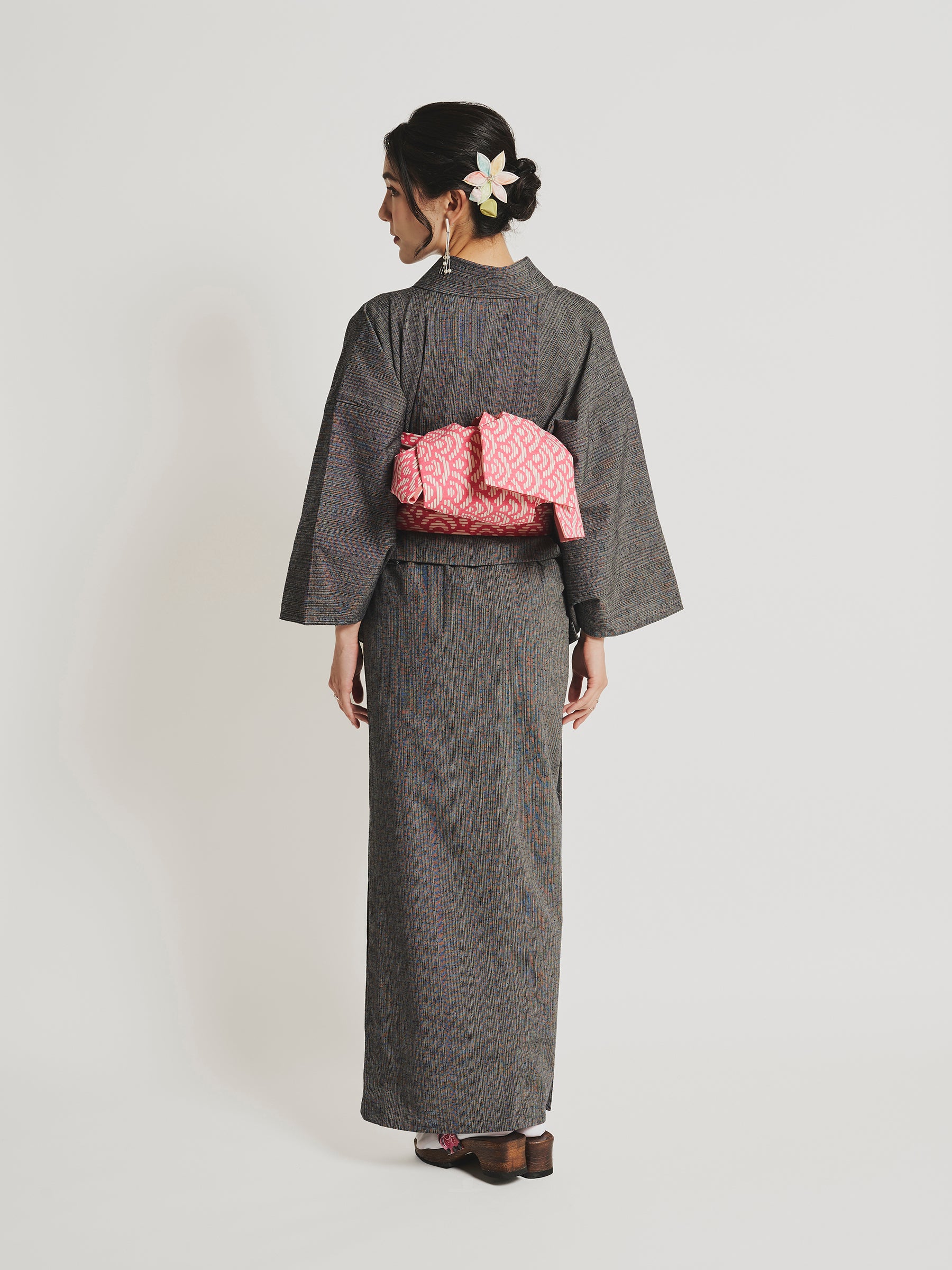 Sumi Black Kurume Cotton Kimono - Image 4