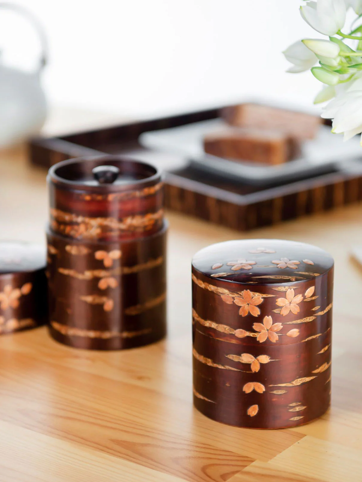 Tall Sakura Cherry Bark Tea Caddy by Denshiro (3oz/80g) - Image 2