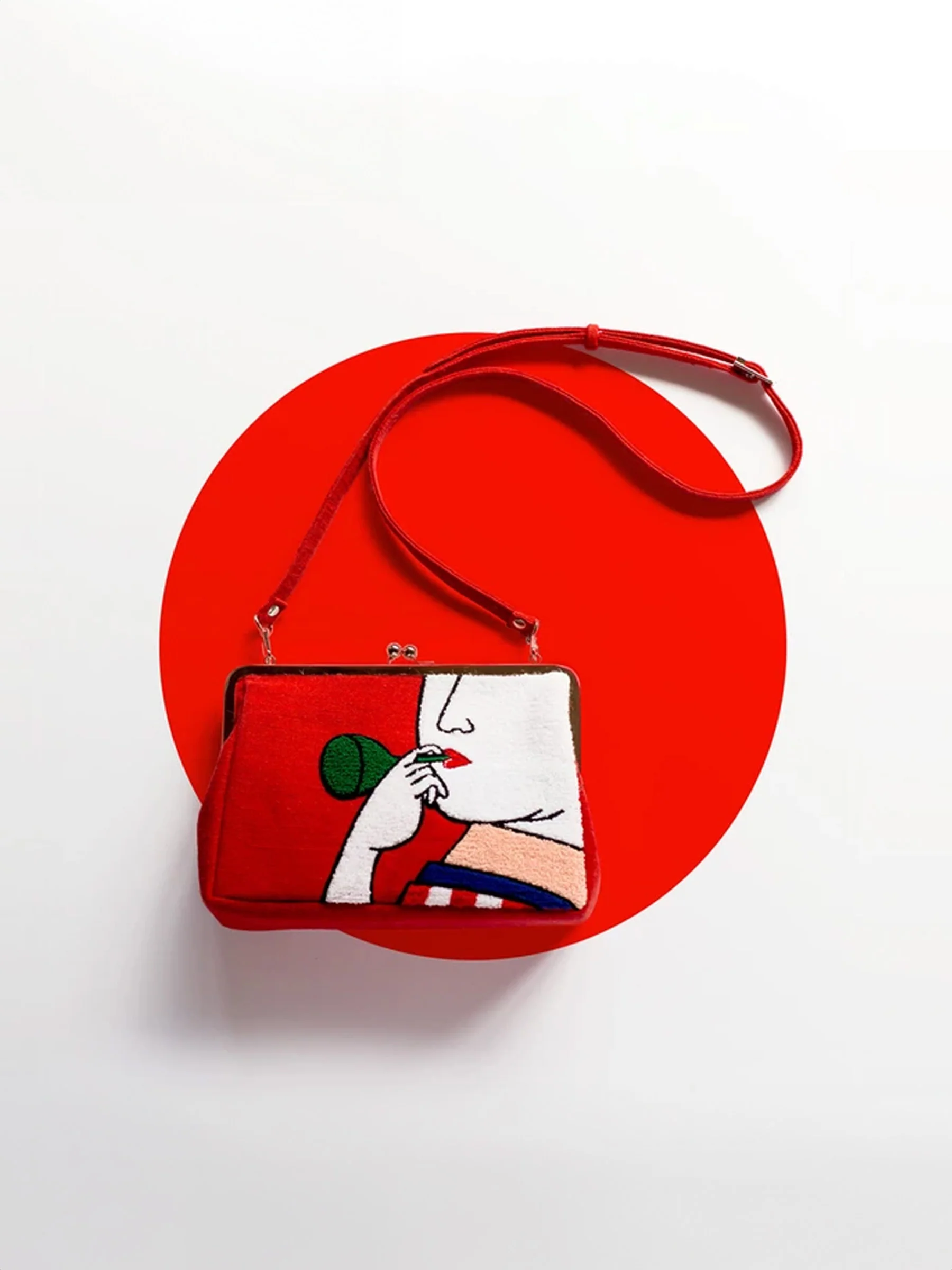 Utamaro Embroidered Clutch - KYO-TO-TO