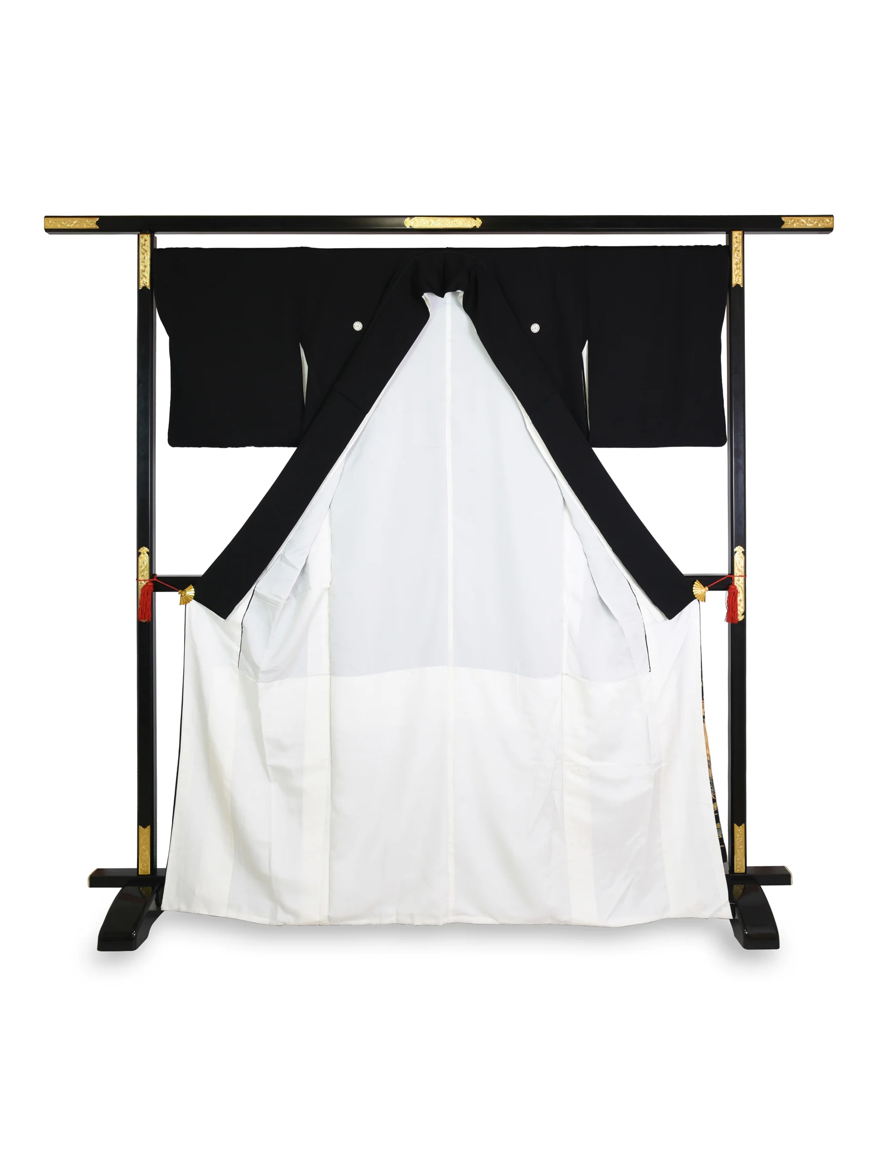Vintage Silk Garden Black Kimono - Image 3