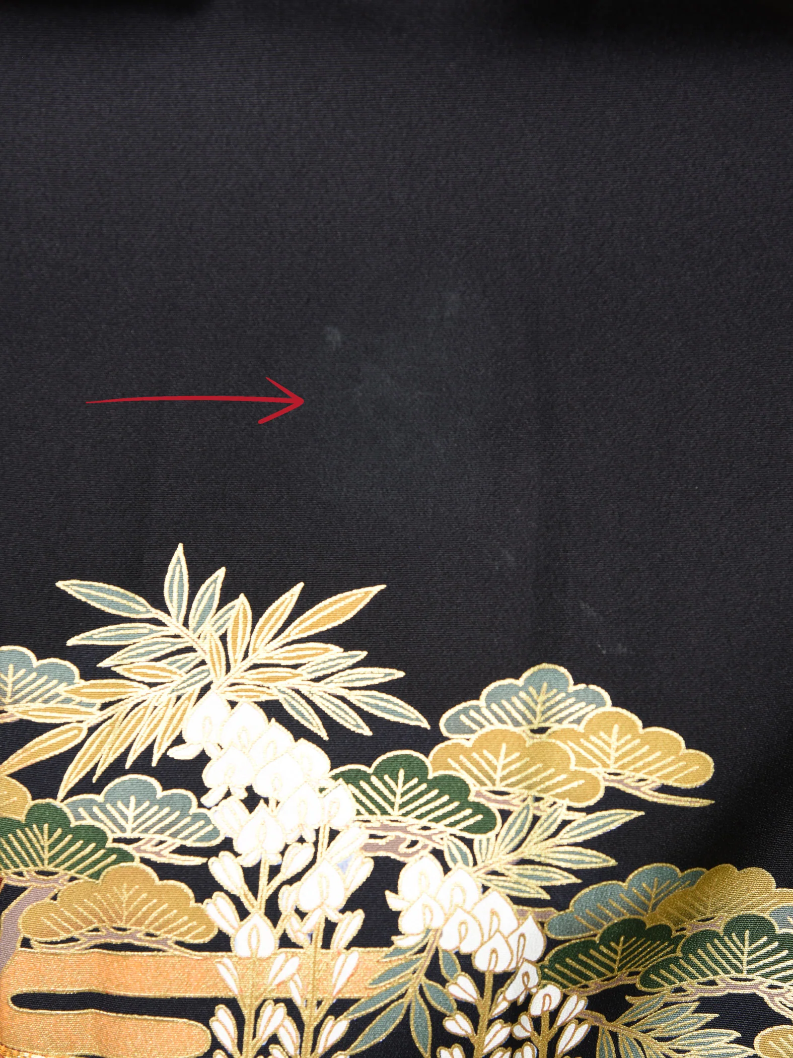 Vintage Silk Garden Black Kimono - Image 6