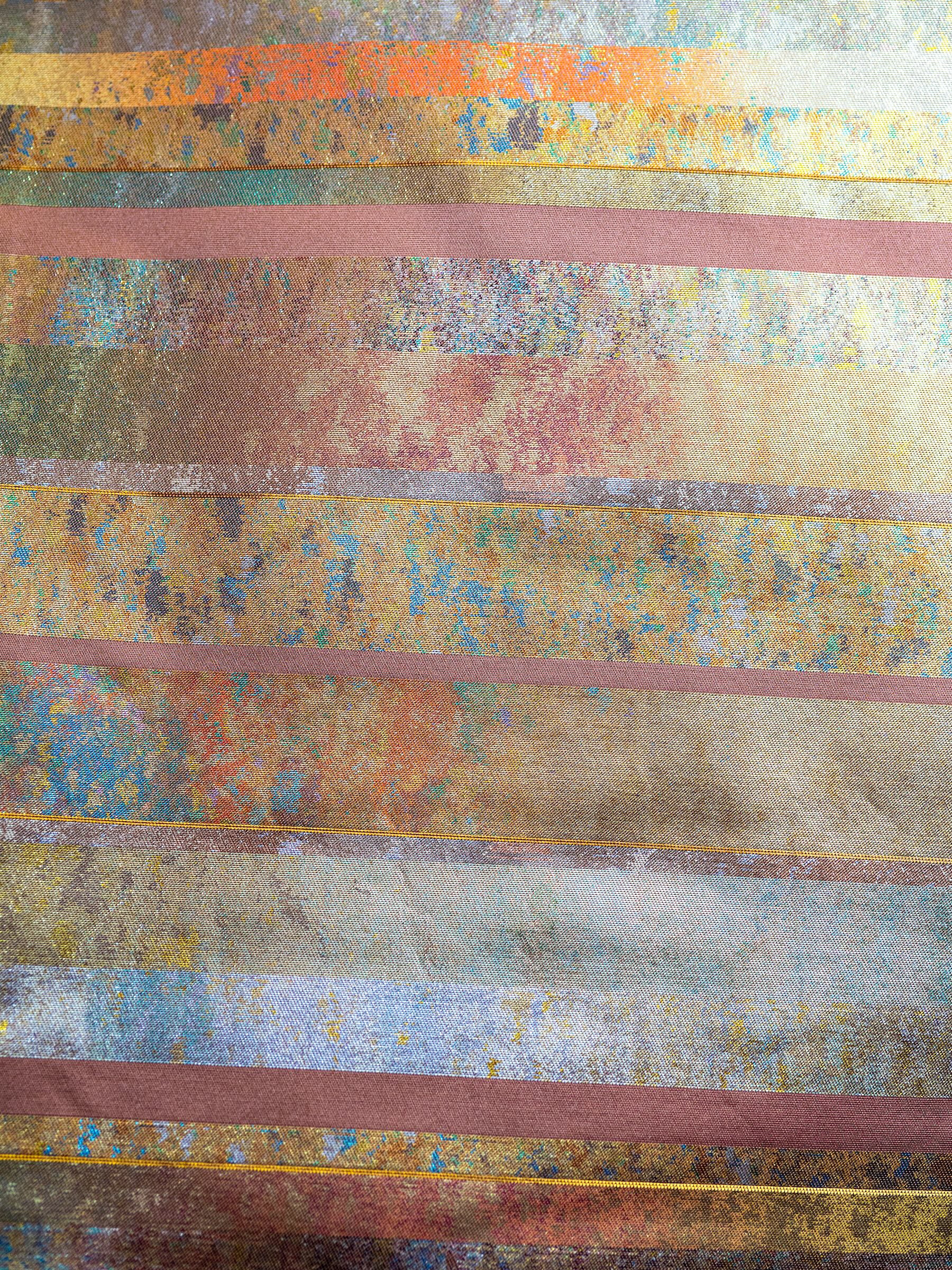 Vintage Gold Shima Women's Silk Nagoya Obi Belt - Image 6