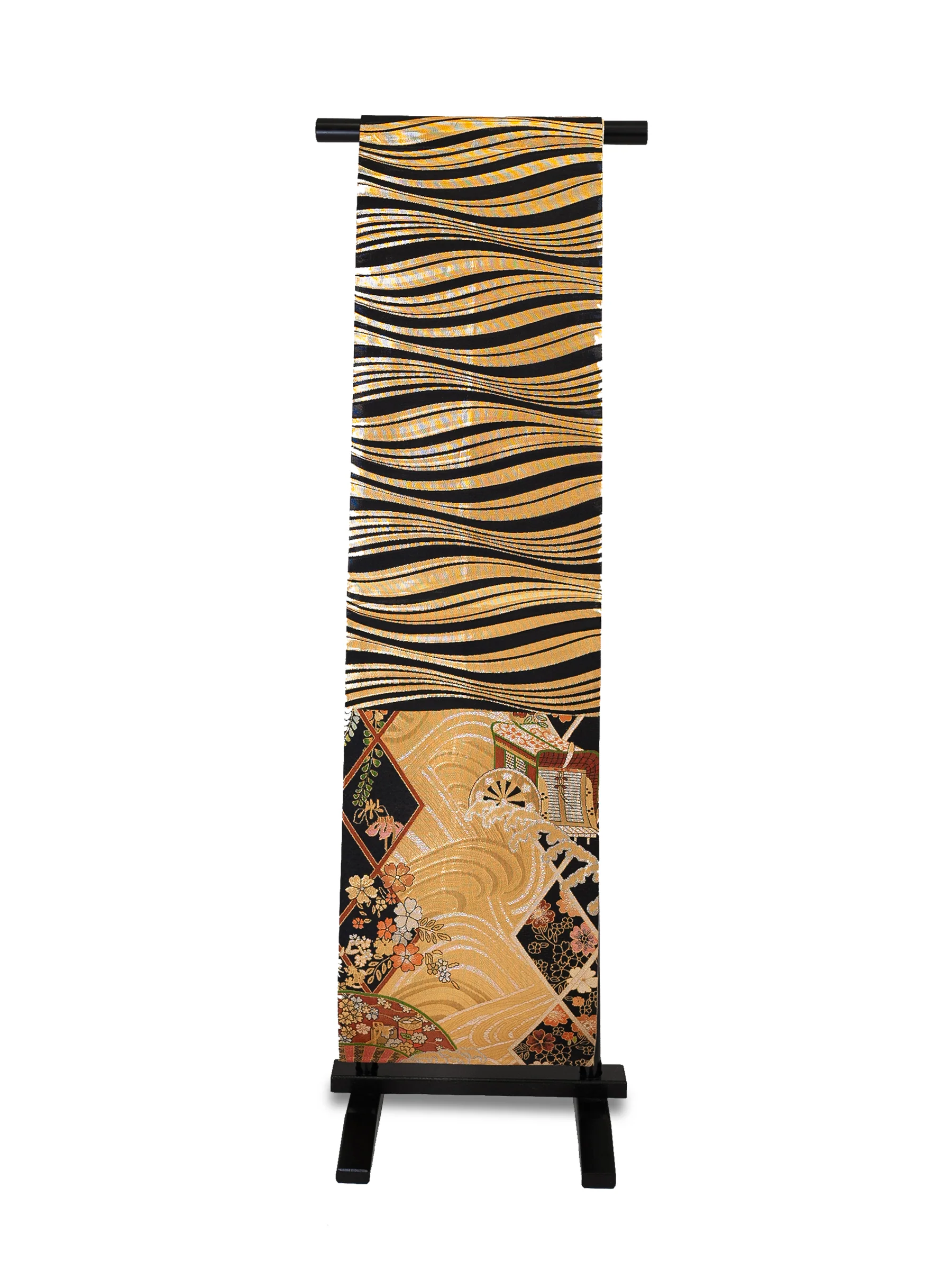 Vintage Golden Hana Women's Silk Obi Belt - Image 3