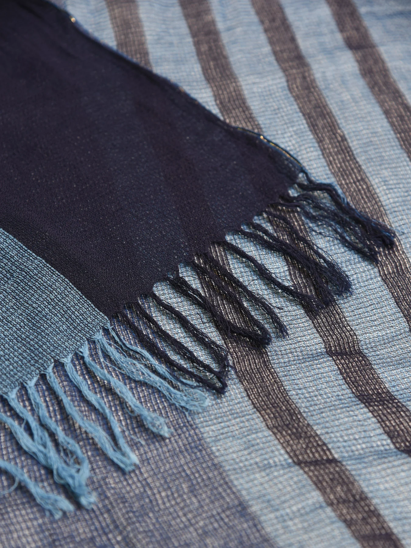 Wada Natural Indigo Dye Cotton Scarf - Image 6
